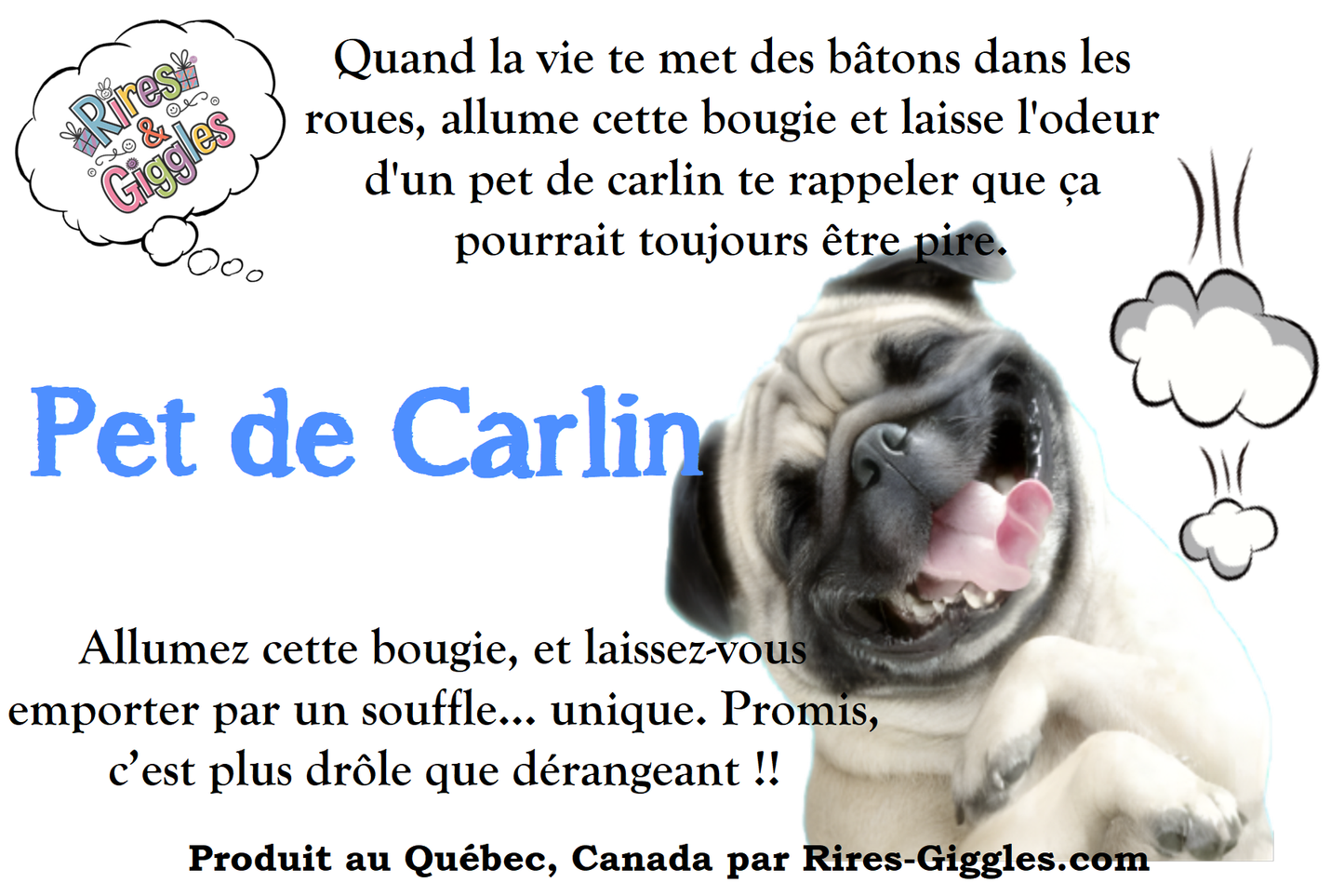 Humorous Labels - For Candle - French or English