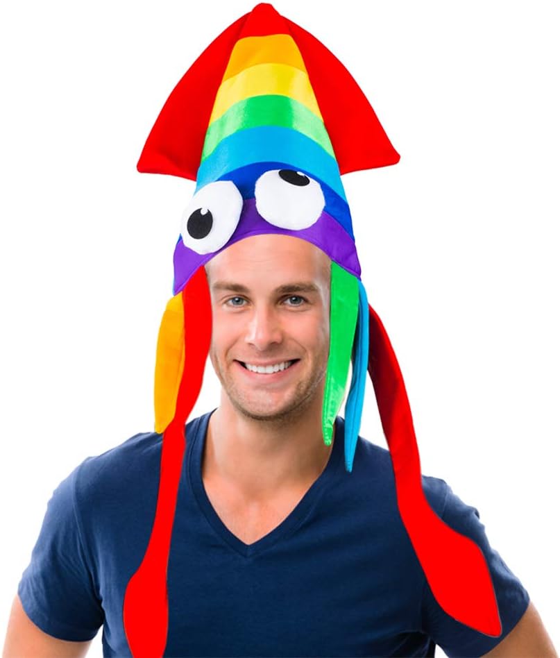 Tigerdoe Squid Hat - 2 Pack - Rainbow Squid Hat - Sea Animal Hat – Rainbow Costume Accessories - Crazy Hats