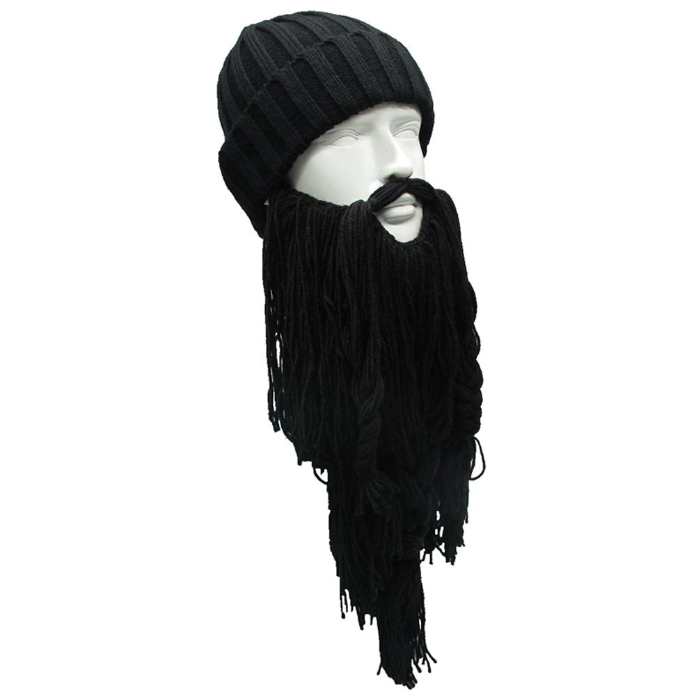 Bonnet Viking Barbe YEKEYI avec cornes, masque chaud d'hiver, tricoté en laine, bonnet humoristique 
