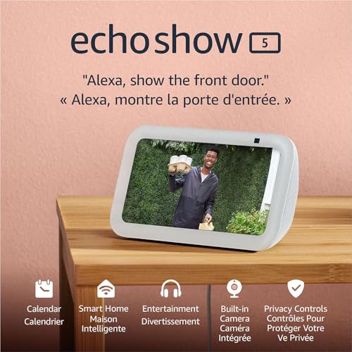 Amazon Echo Show 5 (newest model), Smart display with deeper bass and clearer sound, Charcoal, with Alexa+ Early Access