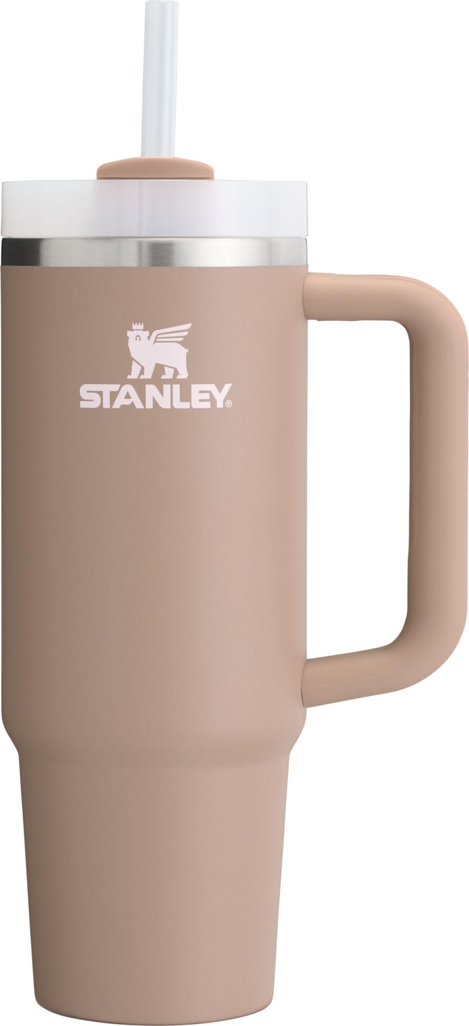 Stanley Quencher H2.0 Tumbler with Handle and Straw 30 oz | Flowstate 3-Position Lid | Cup Holder Compatible for Travel | Insulated Stainless Steel Cup | BPA-Free | Rose Quartz 2.0