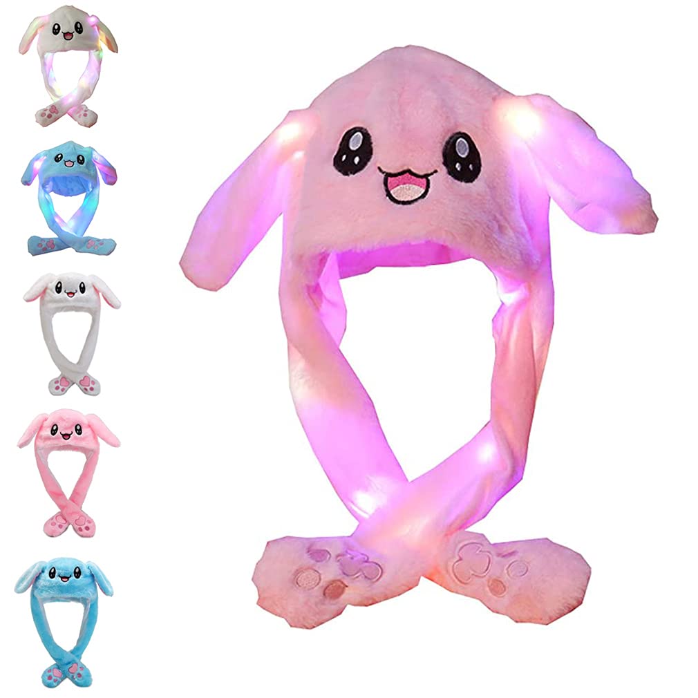 Funny Plush Bunny Hat Ear Moving Jumping Rabbit Animal Flap Cap Unisex for Children Party Christmas Birthday Gift