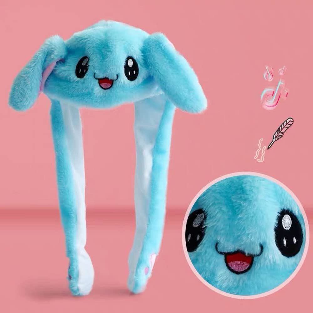 Funny Plush Bunny Hat Ear Moving Jumping Rabbit Animal Flap Cap Unisex for Children Party Christmas Birthday Gift
