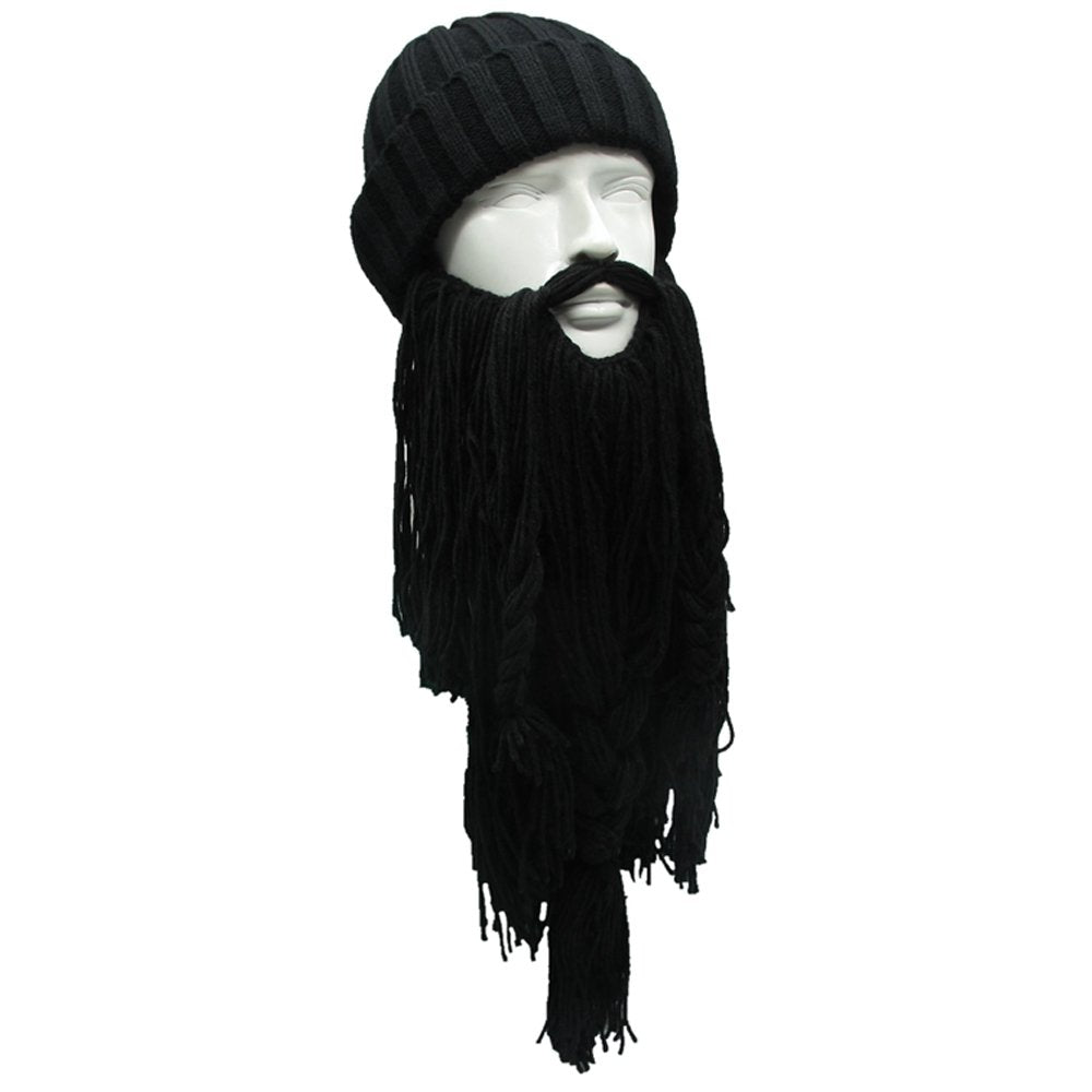 Bonnet Viking Barbe YEKEYI avec cornes, masque chaud d'hiver, tricoté en laine, bonnet humoristique 