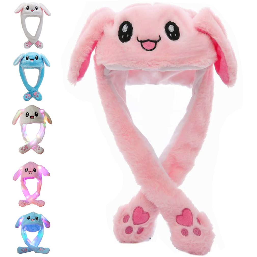 Funny Plush Bunny Hat Ear Moving Jumping Rabbit Animal Flap Cap Unisex for Children Party Christmas Birthday Gift
