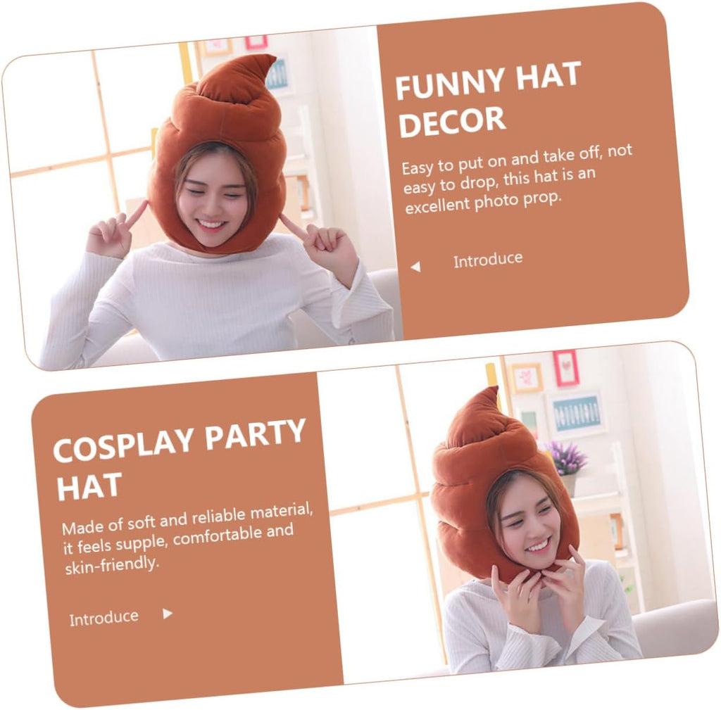 Chapeau rigolo TOYANDONA pour festival et cosplay, bonnet caca, bonnet caca rigolo pour carnaval, bonnet en maille style dessin animé 