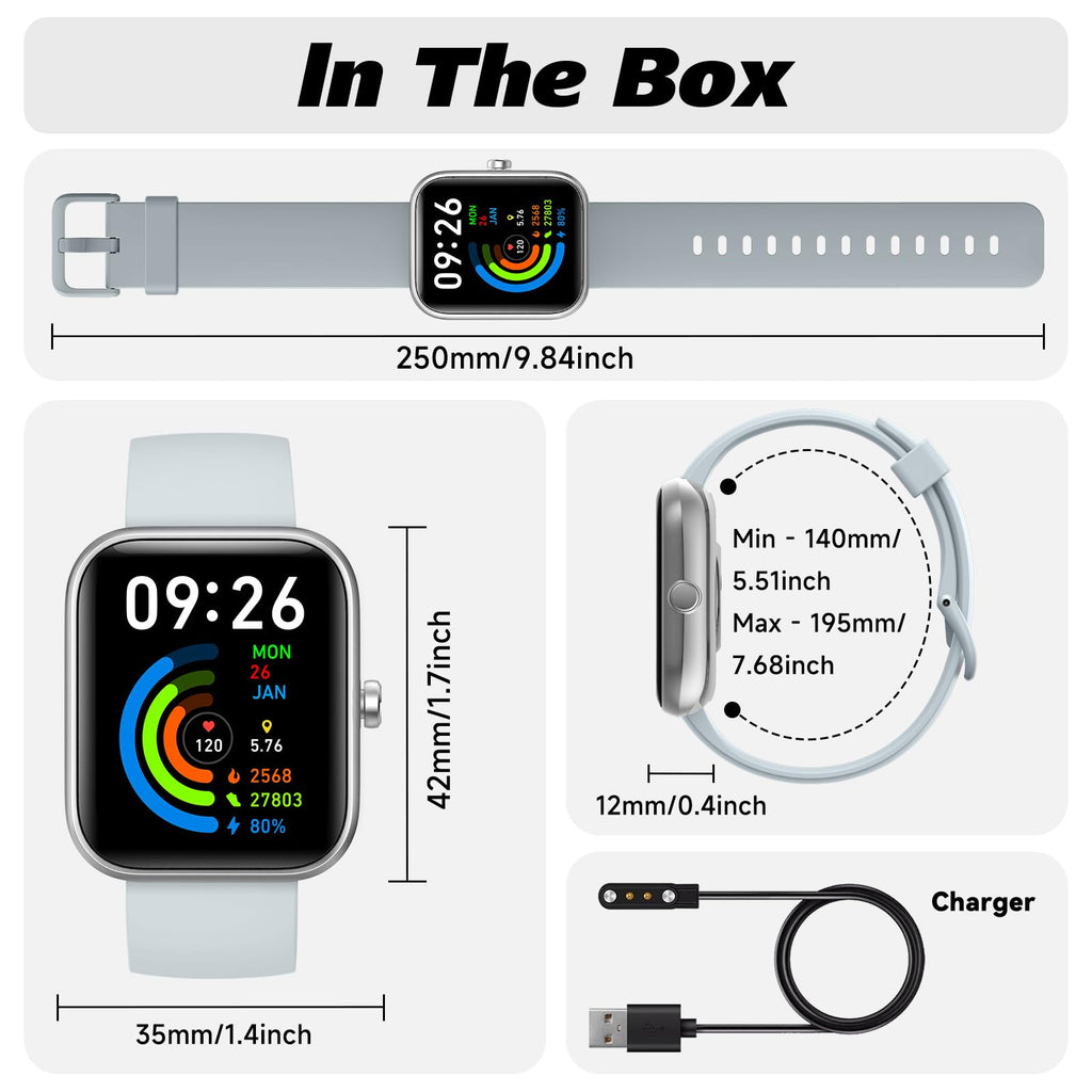 Smart Watch for Men Women with Bluetooth Call, Alexa Built-in, Heart Rate & Sleep Monitor, 1.83" DIY Dial Fitness Watch with 100+ Sport Modes, IP68 Waterproof, Compatible with Android iOS