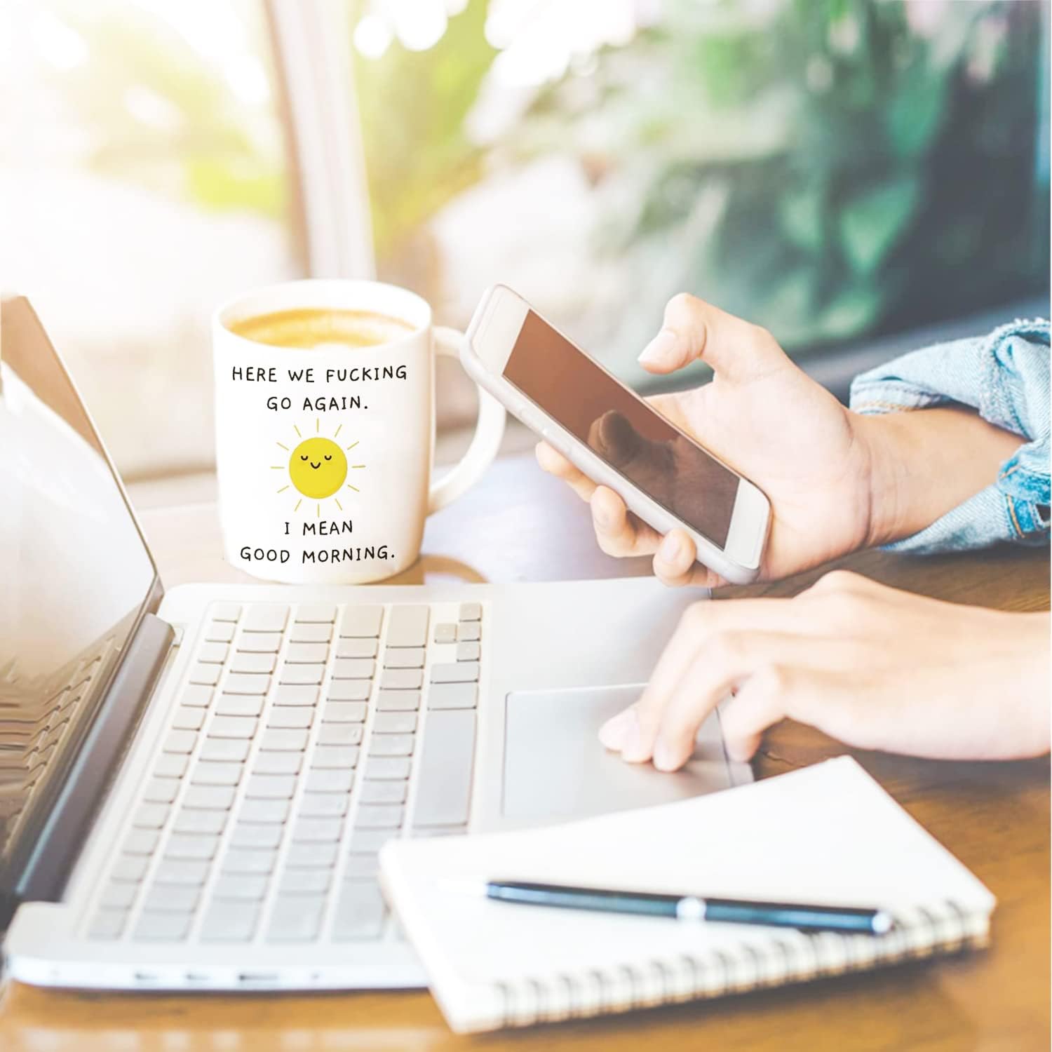 Funny Coffee Mug Here We Go Again I Mean Good Morning Funny Gift for Him, Her, Husband Wife Party Supplies Decorations Ideas Mugs Adult Mugs for Women Men Mom Dad, Funny Mug