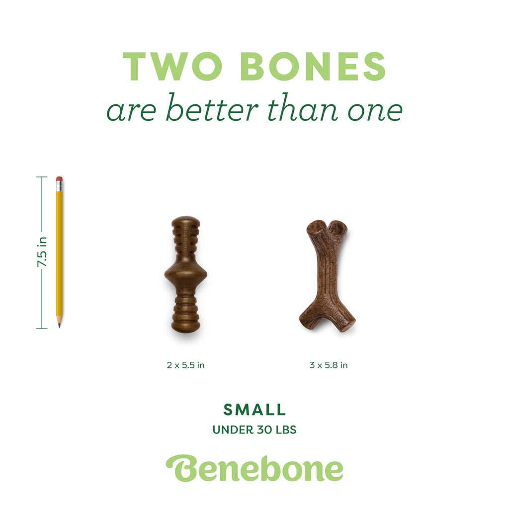 Benebone Large 4-Pack Dog Chew Toys for Aggressive Chewers, Made in USA, 90lbs and Under