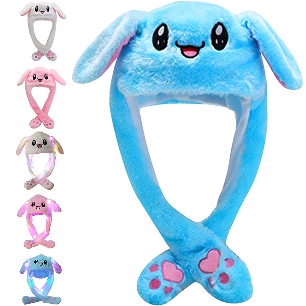Funny Plush Bunny Hat Ear Moving Jumping Rabbit Animal Flap Cap Unisex for Children Party Christmas Birthday Gift