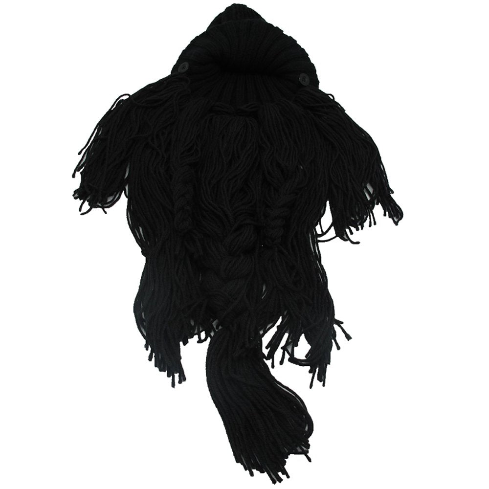 Bonnet Viking Barbe YEKEYI avec cornes, masque chaud d'hiver, tricoté en laine, bonnet humoristique 