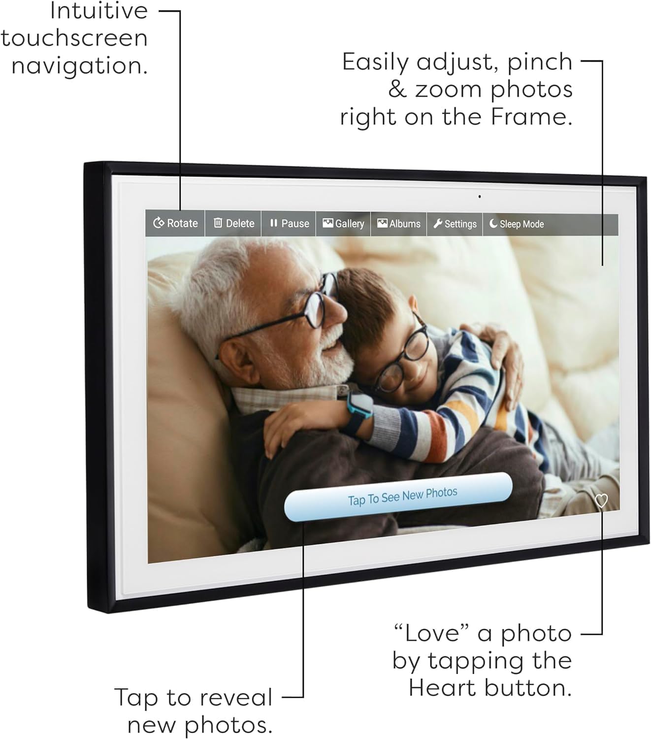 Skylight Frame – WiFi Digital Picture Frame Customer Support, Touch Screen Digital Photo Frame with Easy Setup, Photo Gifts for Parents and Grandparents - 10 Inch Black