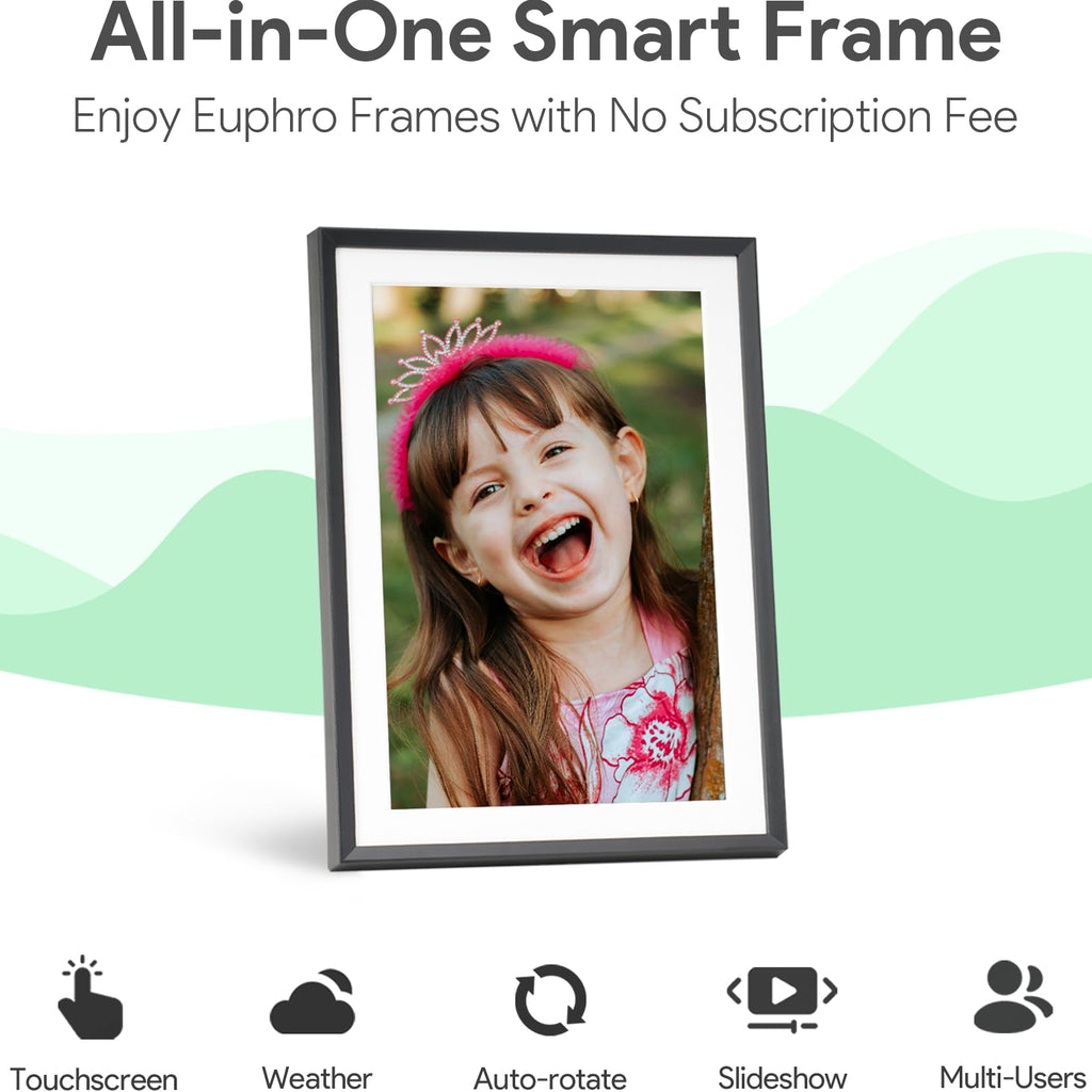10.1'' Digital Picture Frame with 32GB Storage, WiFi Digital Photo Frame with 1280x800 IPS Touch Screen, Share Photos/Videos and Send Best Wishes via Free App