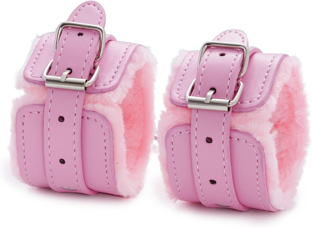 Adjustable Handcuffs Ankle Bracelets SM Adult Plush PU Leather Bondage Fetish Handcuffs Kit Cuff Restraint Set Sex Toy, Rbenxia Handcuff Restraints Adult Sex Toys (Black)