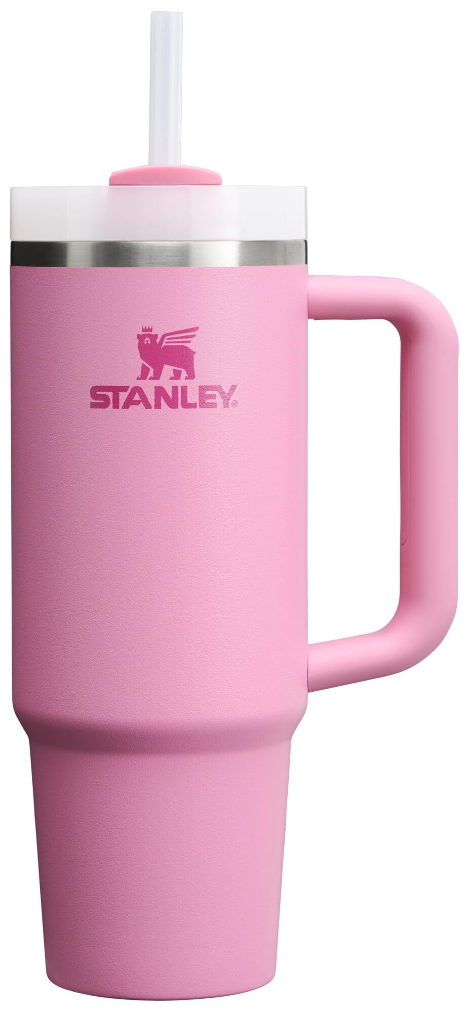 Stanley Quencher H2.0 Tumbler with Handle and Straw 30 oz | Flowstate 3-Position Lid | Cup Holder Compatible for Travel | Insulated Stainless Steel Cup | BPA-Free | Rose Quartz 2.0