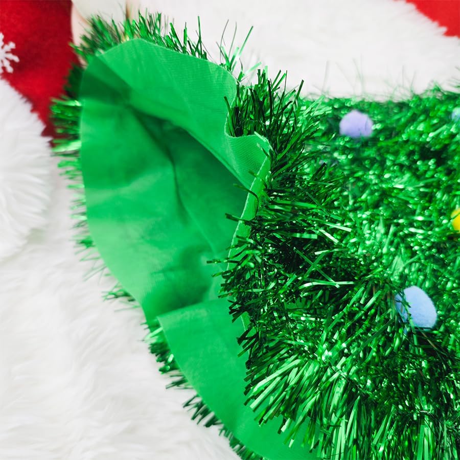 2 Pack Christmas Hats Set – Christmas Tree Holiday Hat & Christmas Santa Pants Hat for Funny, Novelty Adult Christmas Hats