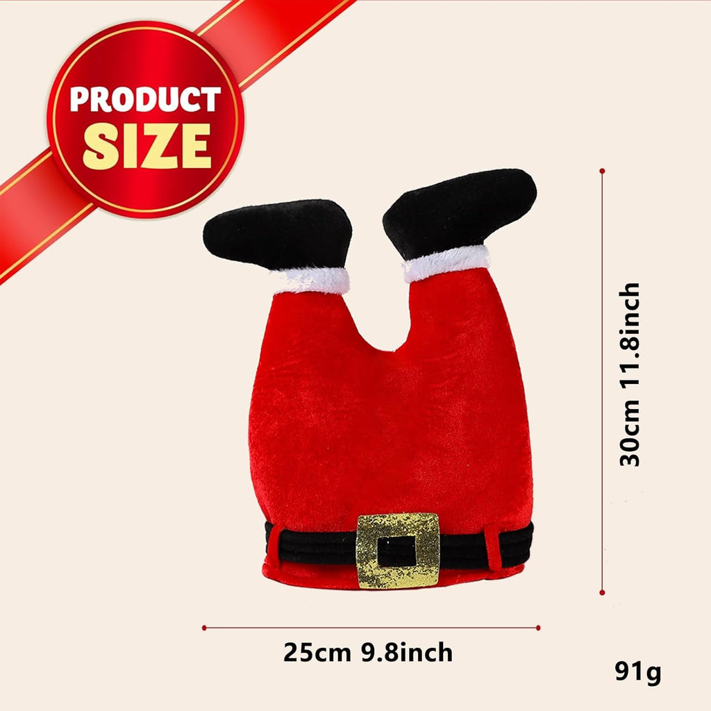 2 Pack Christmas Hats Set – Christmas Tree Holiday Hat & Christmas Santa Pants Hat for Funny, Novelty Adult Christmas Hats