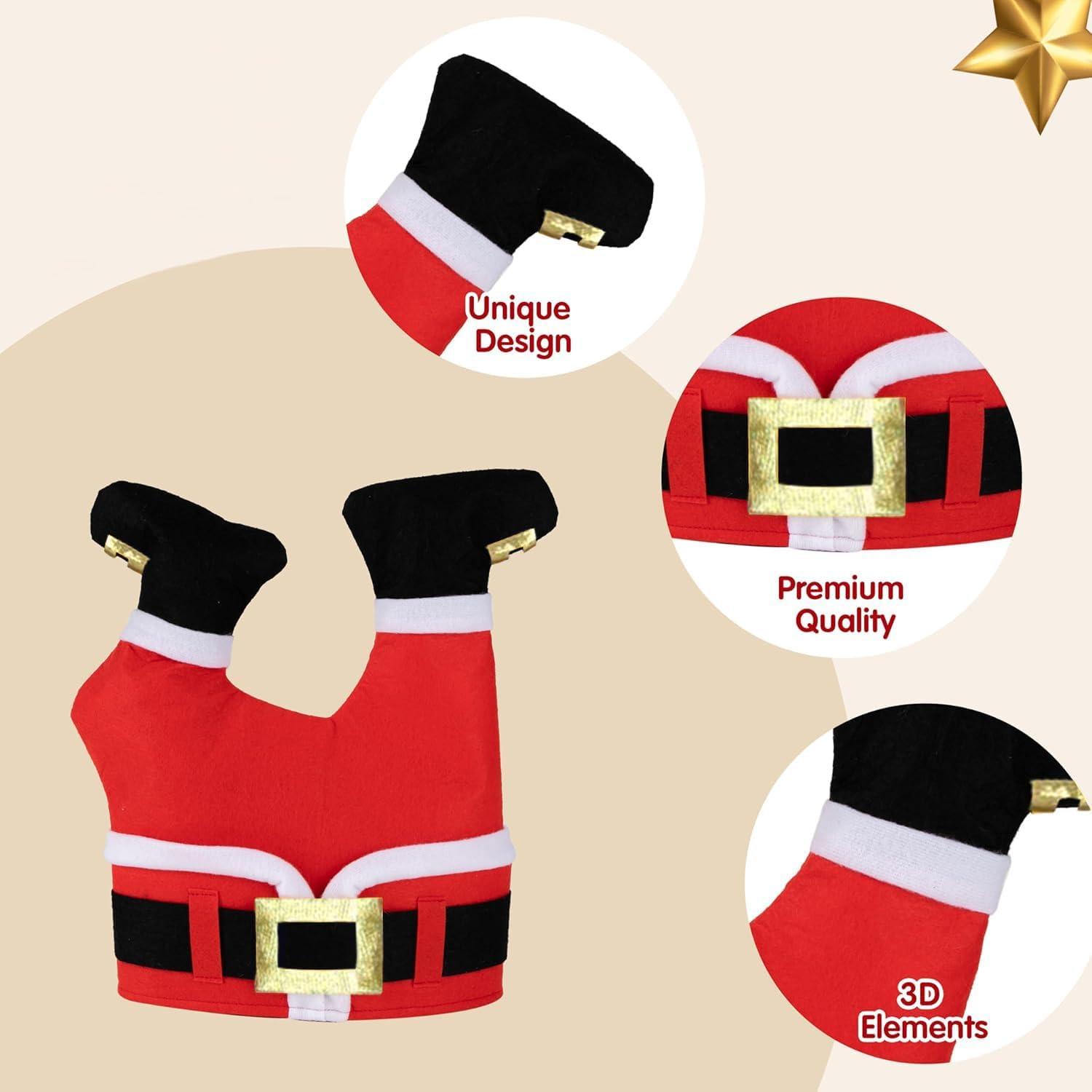 JOYIN Christmas Hat for Women Men, Funny for Cute and Festive Party Dress Up Celebrations, Decorations, Costume Accessories