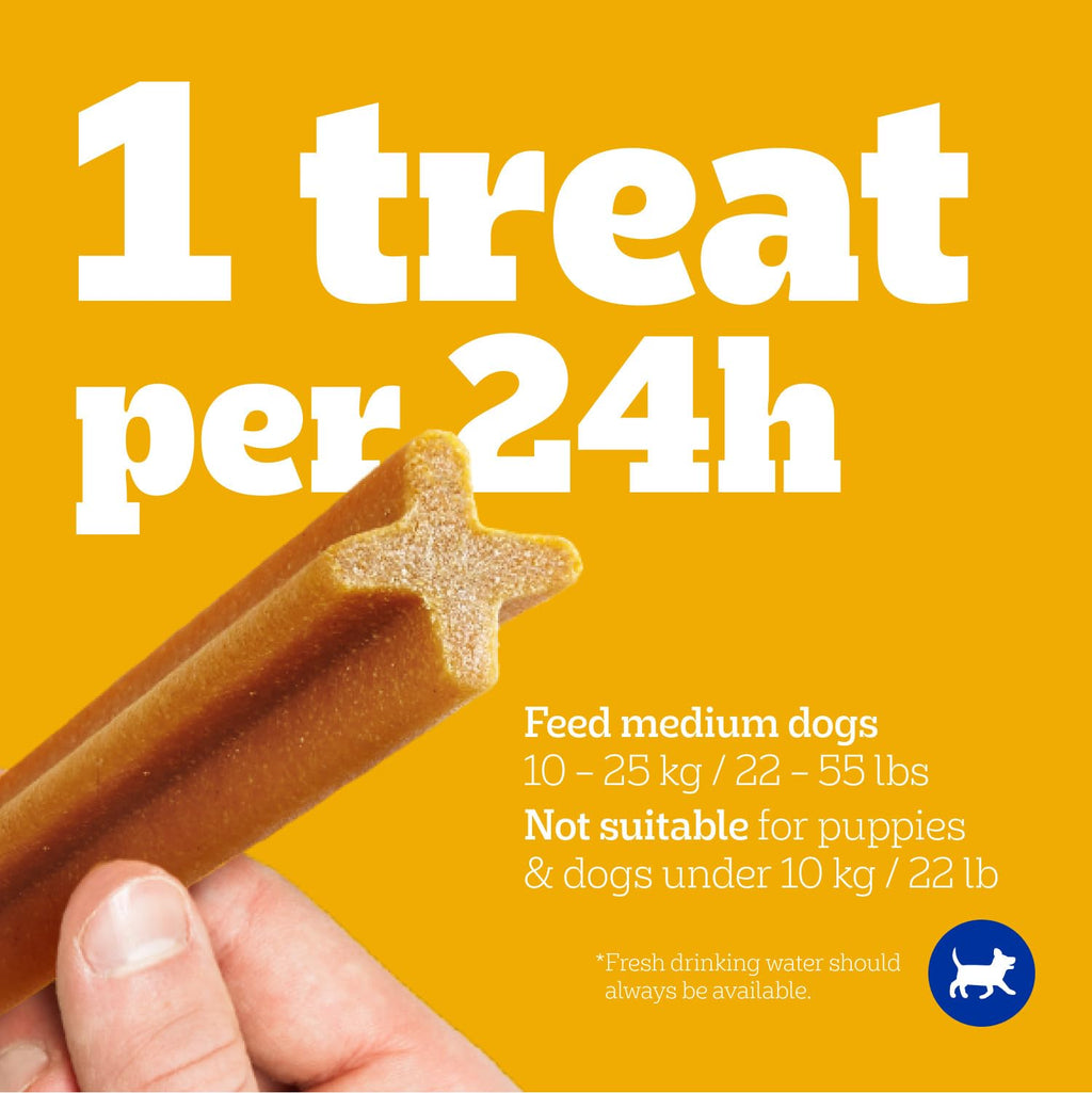 PEDIGREE DENTASTIX Oral Care Original Adult Dog Treats - For Medium Breeds - Reduces Plaque and Tartar Buildup - 40 Sticks 972g Pouch