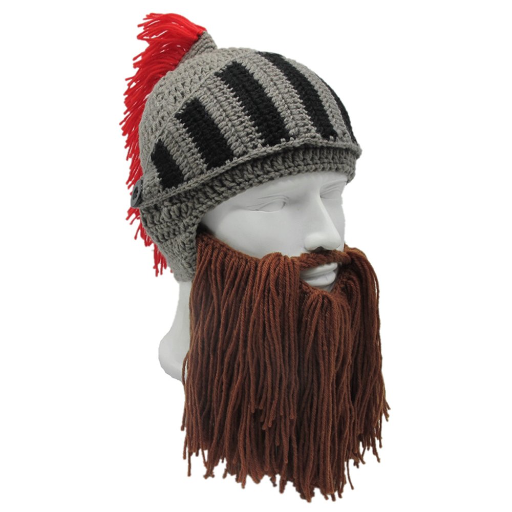 Bonnet Viking Barbe YEKEYI avec cornes, masque chaud d'hiver, tricoté en laine, bonnet humoristique 