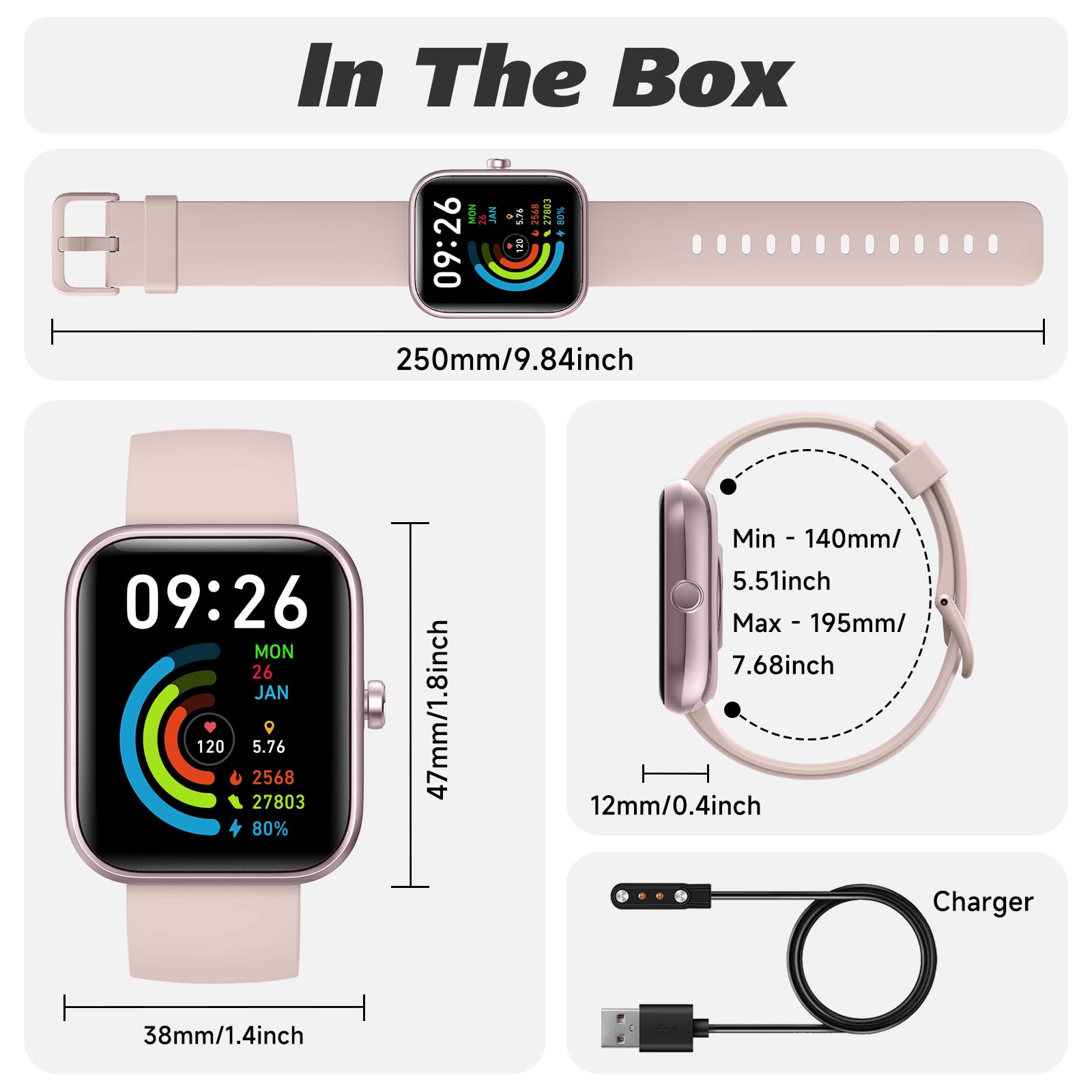 Smart Watch for Men Women with Bluetooth Call, Alexa Built-in, Heart Rate & Sleep Monitor, 1.83" DIY Dial Fitness Watch with 100+ Sport Modes, IP68 Waterproof, Compatible with Android iOS