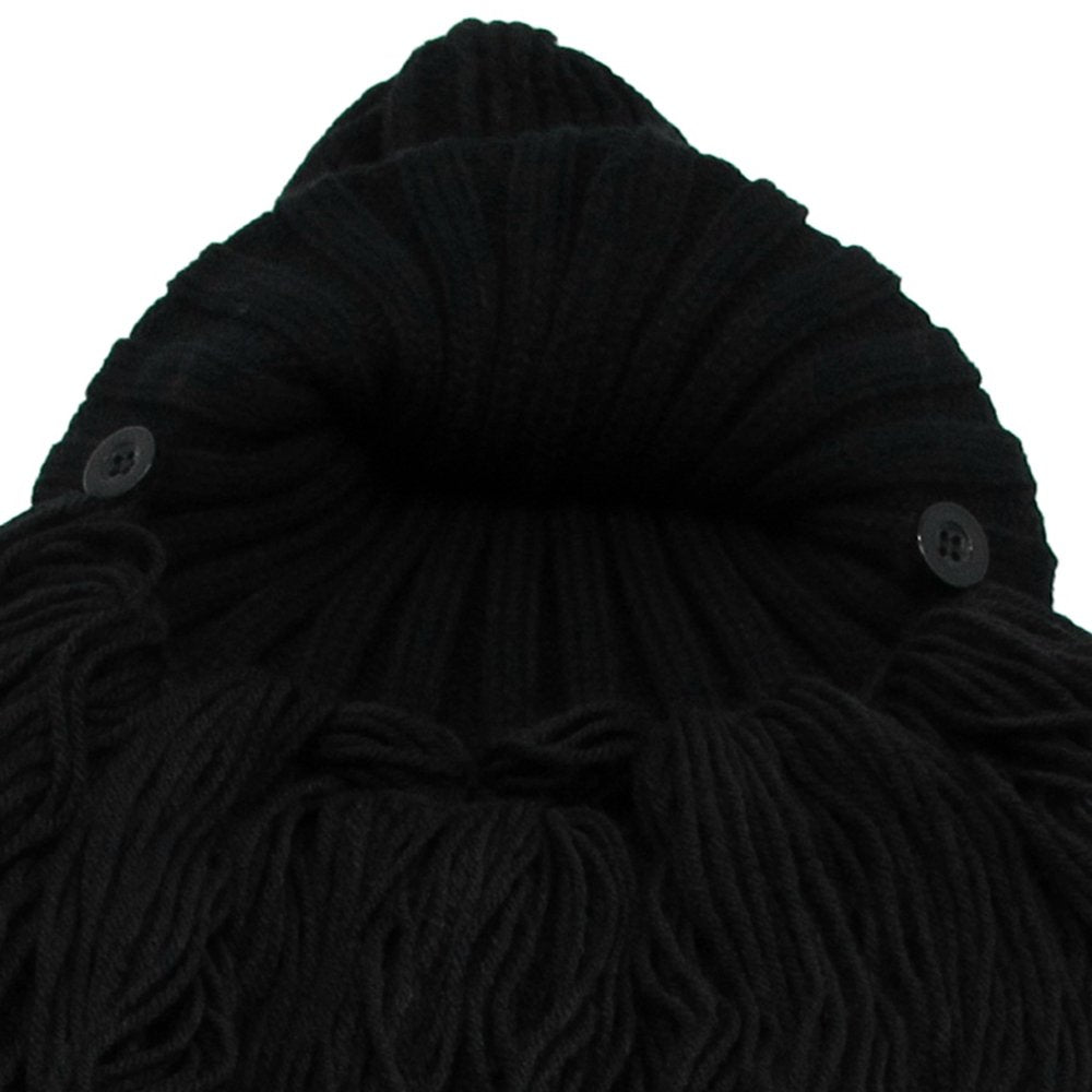 Bonnet Viking Barbe YEKEYI avec cornes, masque chaud d'hiver, tricoté en laine, bonnet humoristique 