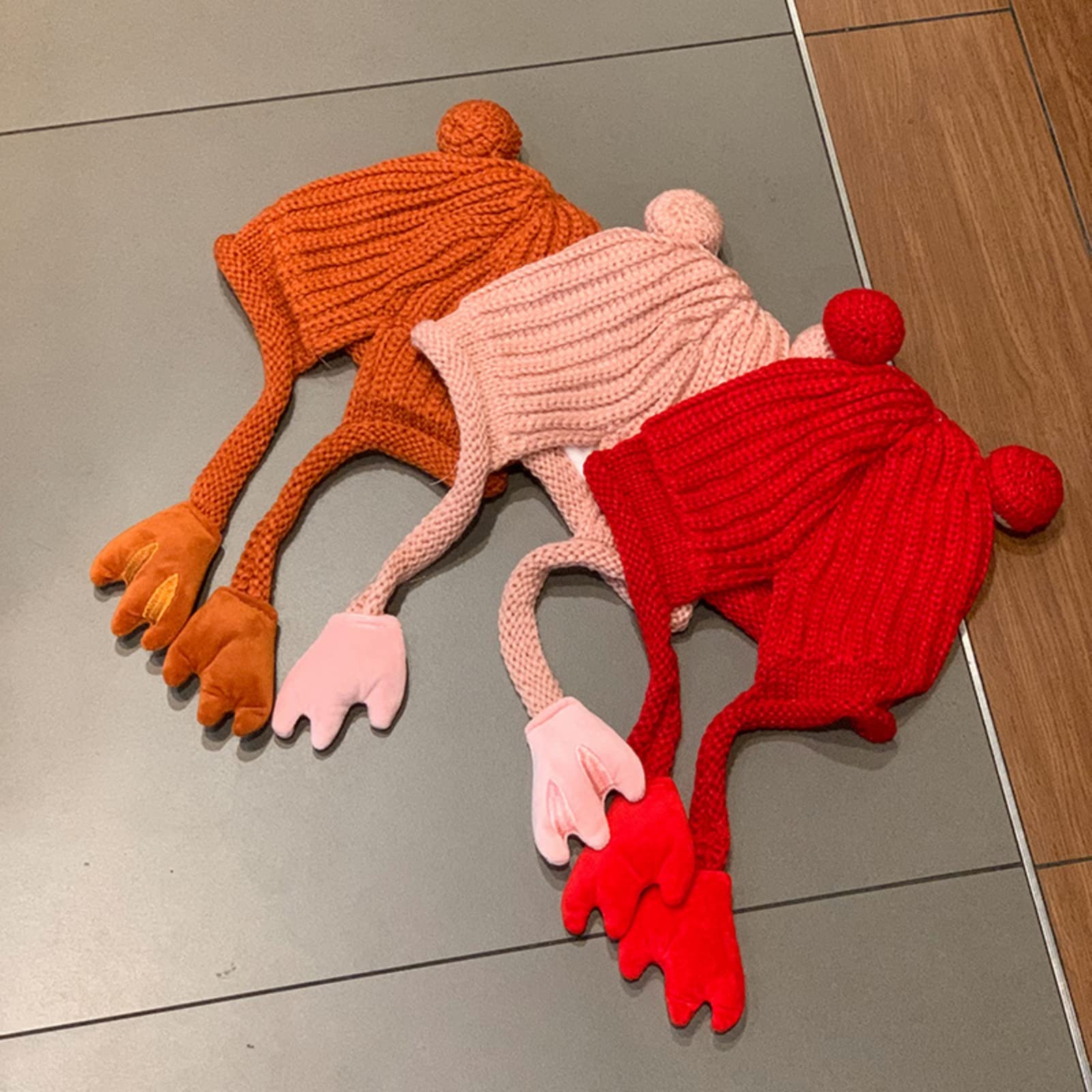 Womens Cute Frog Hat Crochet Knitted Hat Big Eye Frog Knitted Winter Ear Protective Beanie Hats Knitted Caps Outdoors Autumn