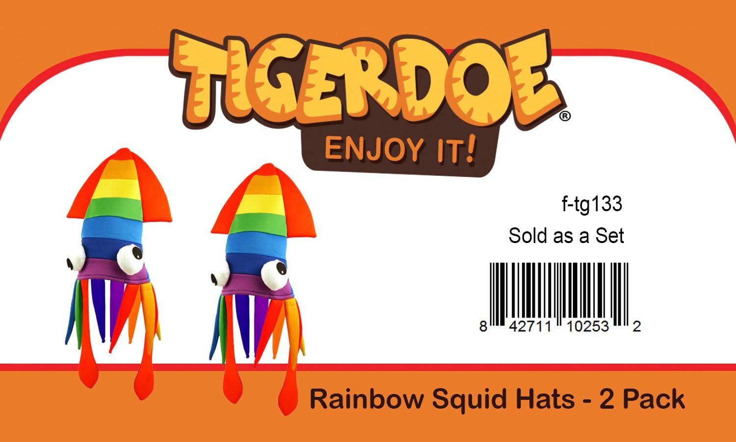 Tigerdoe Squid Hat - 2 Pack - Rainbow Squid Hat - Sea Animal Hat – Rainbow Costume Accessories - Crazy Hats