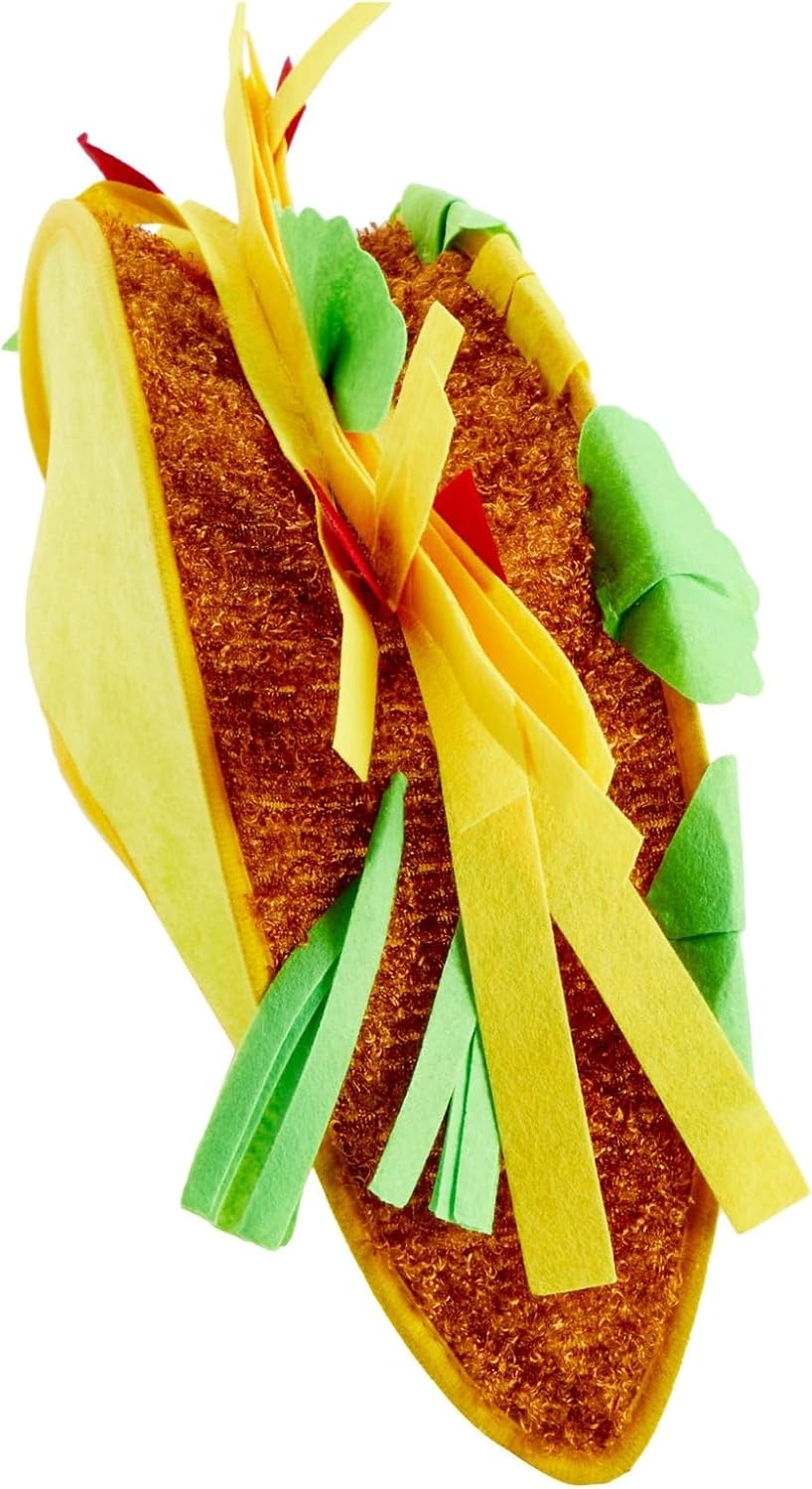 Plush Fiesta Taco Hat - Funny Hat for Taco Tuesday, Halloween Costume, Cinco de Mayo Accessory (Adult Size)