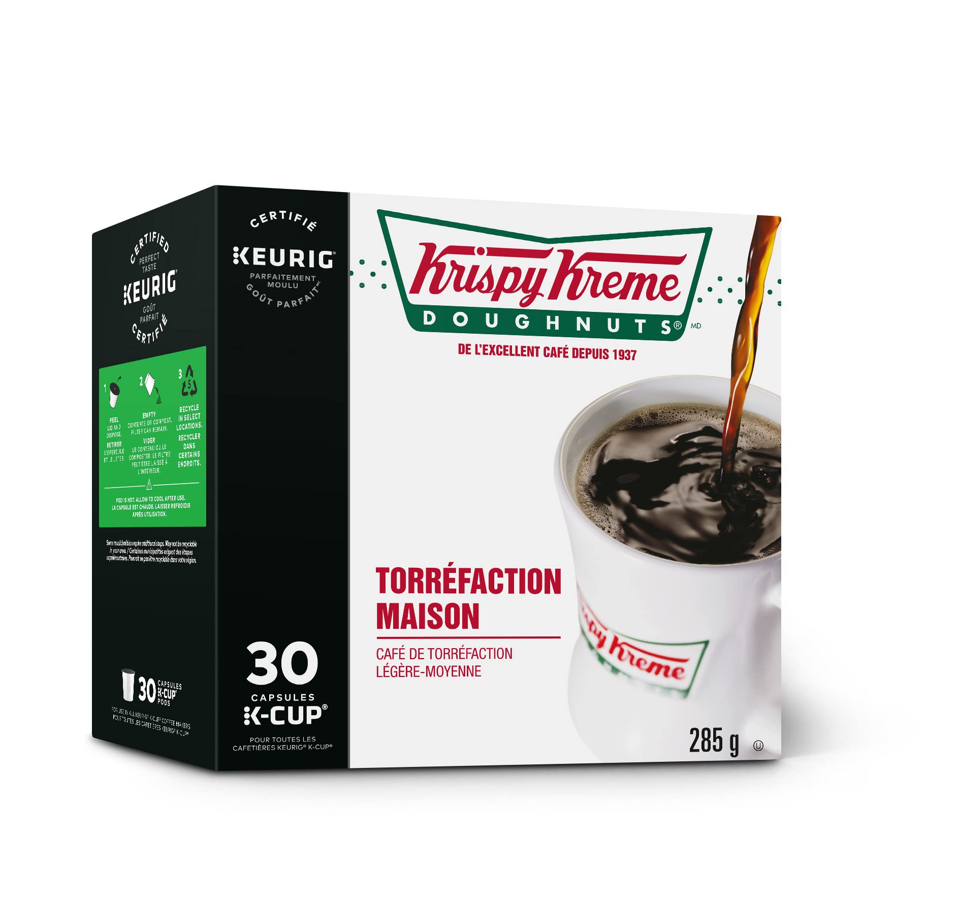 Krispy Kreme Doughnuts Smooth House Roast Single Serve Keurig Certified K-Cup pods for Keurig brewers, 30 Count (Pack of 1)