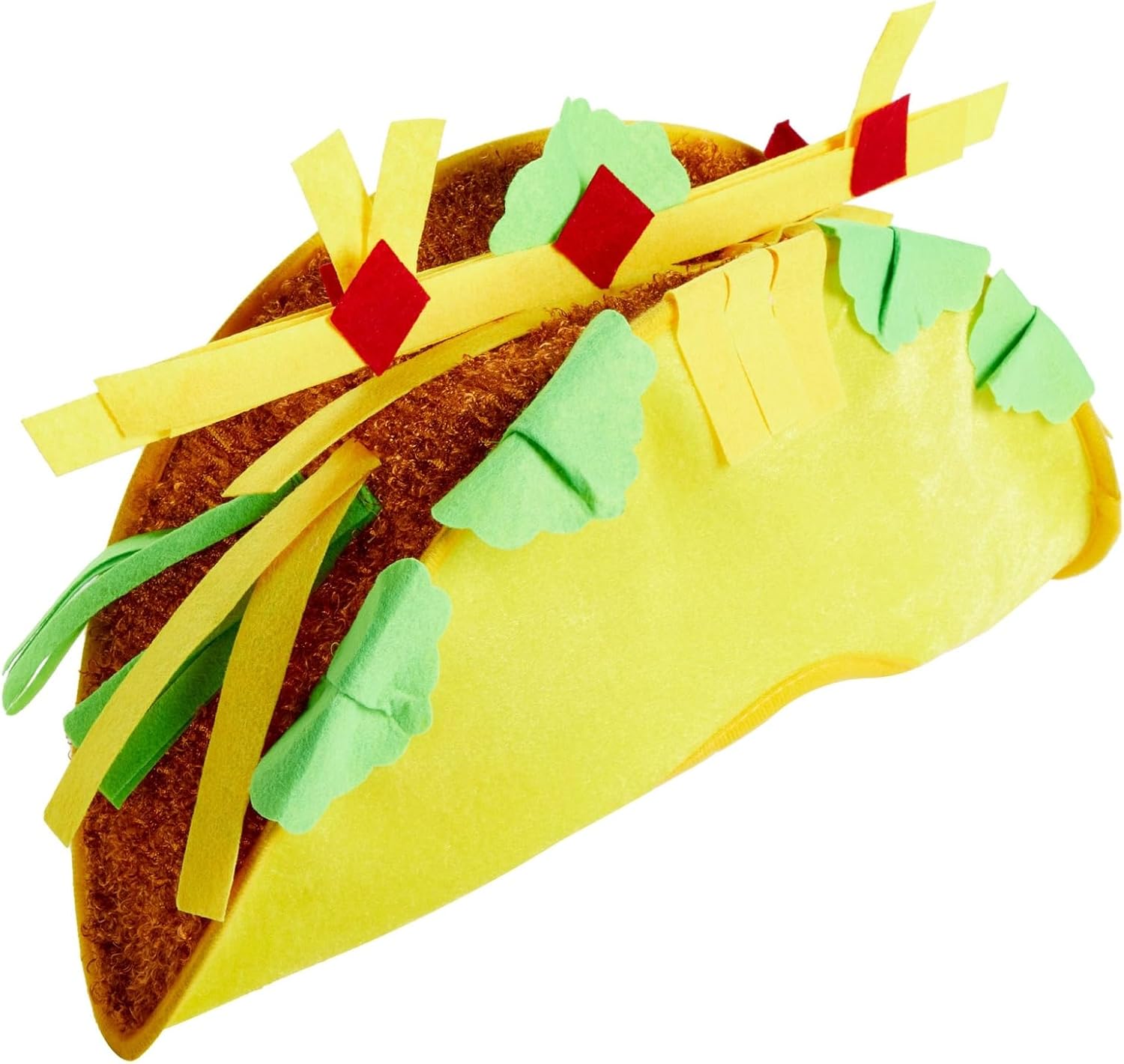 Plush Fiesta Taco Hat - Funny Hat for Taco Tuesday, Halloween Costume, Cinco de Mayo Accessory (Adult Size)