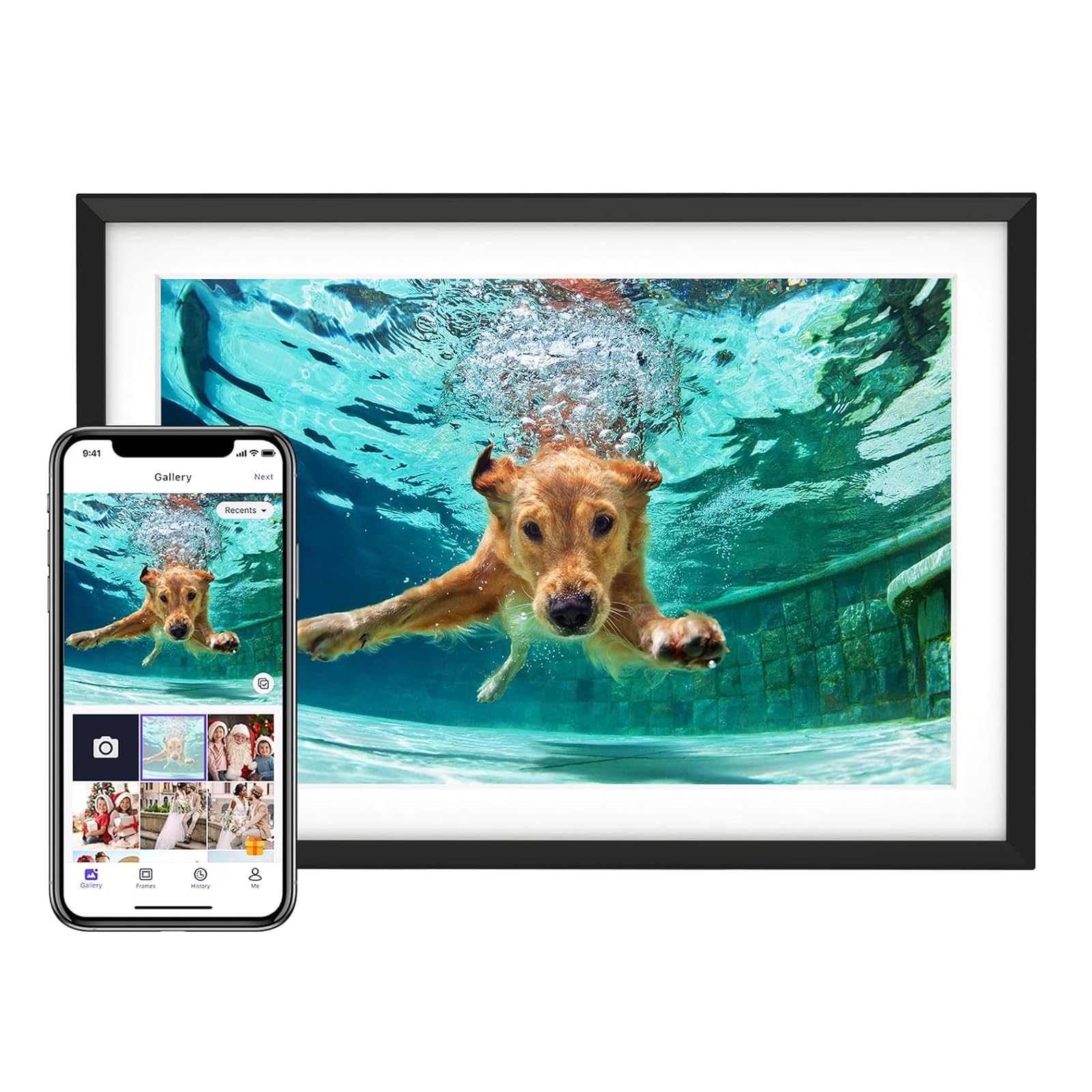 10.1'' Digital Picture Frame with 32GB Storage, WiFi Digital Photo Frame with 1280x800 IPS Touch Screen, Share Photos/Videos and Send Best Wishes via Free App