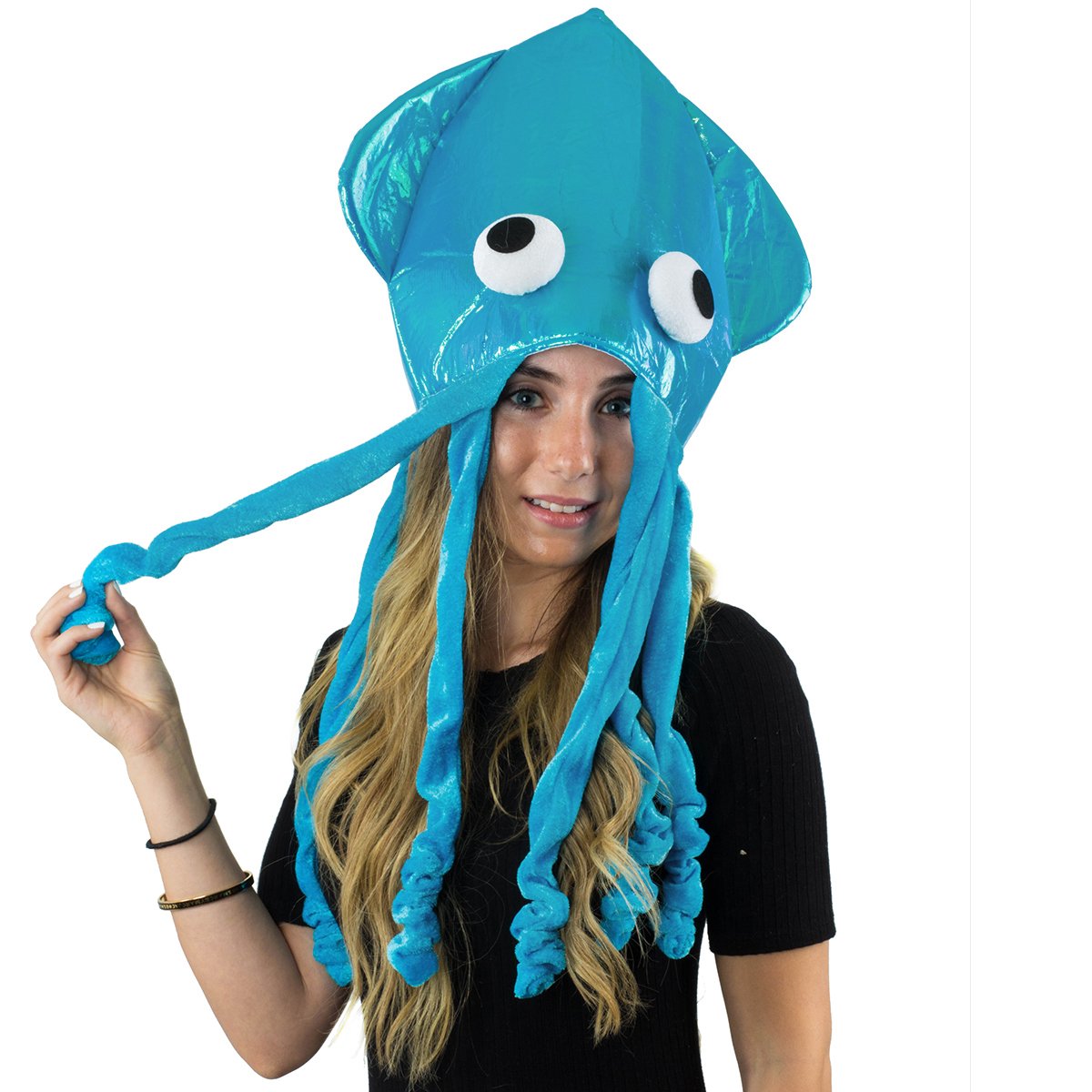 Green Squid Hat Mix - Large Squid Hat in Green with Crazy Eyes
