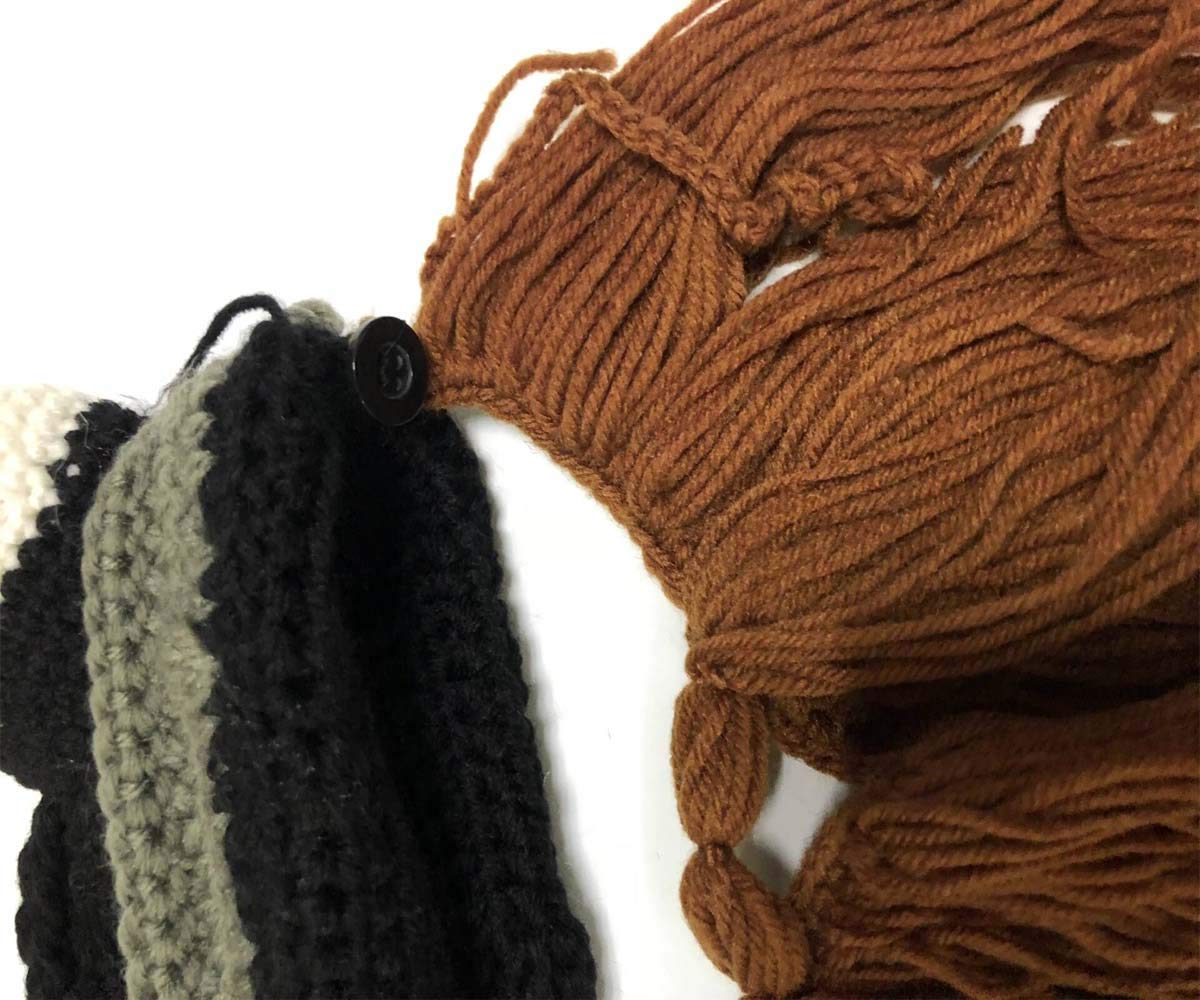 Bonnet Viking Barbe YEKEYI avec cornes, masque chaud d'hiver, tricoté en laine, bonnet humoristique 