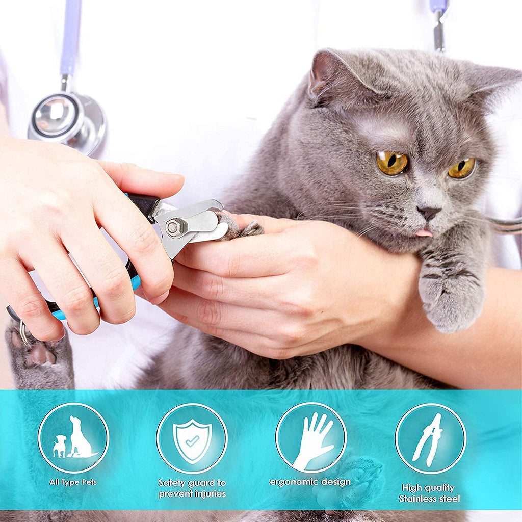 Candure Dog Nail Clippers and Trimmer with Safety Guard to Avoid Over-Cutting Toe Nails- Professional Grooming Razor Edge Blades Pet Nail Clipper with Free Nail File for Small Medium Large Breeds