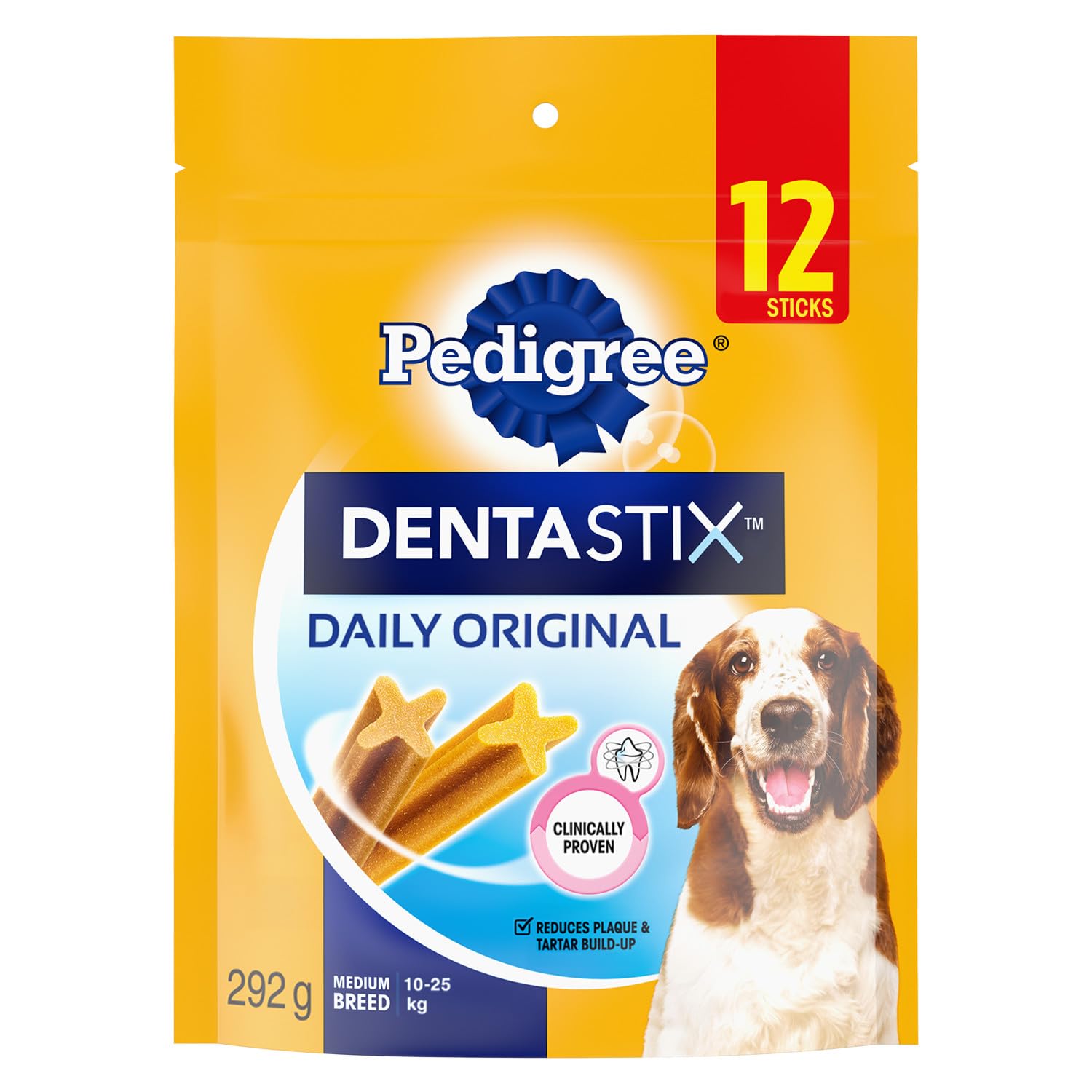 PEDIGREE DENTASTIX Oral Care Original Adult Dog Treats - For Medium Breeds - Reduces Plaque and Tartar Buildup - 40 Sticks 972g Pouch