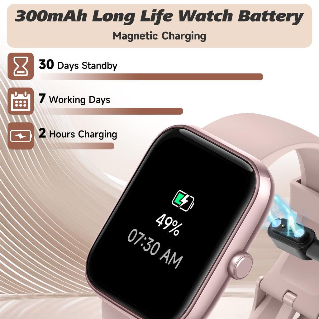 Smart Watch for Men Women with Bluetooth Call, Alexa Built-in, Heart Rate & Sleep Monitor, 1.83" DIY Dial Fitness Watch with 100+ Sport Modes, IP68 Waterproof, Compatible with Android iOS