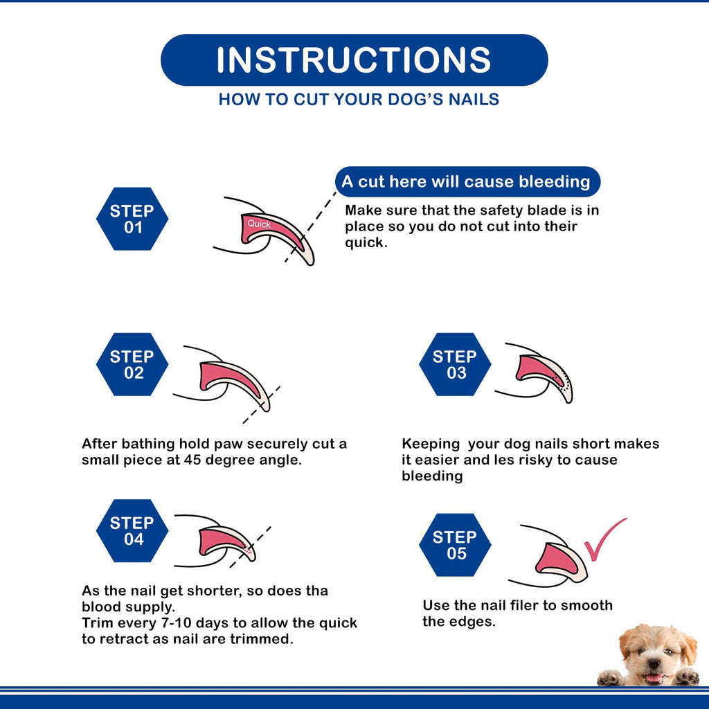 Candure Dog Nail Clippers and Trimmer with Safety Guard to Avoid Over-Cutting Toe Nails- Professional Grooming Razor Edge Blades Pet Nail Clipper with Free Nail File for Small Medium Large Breeds