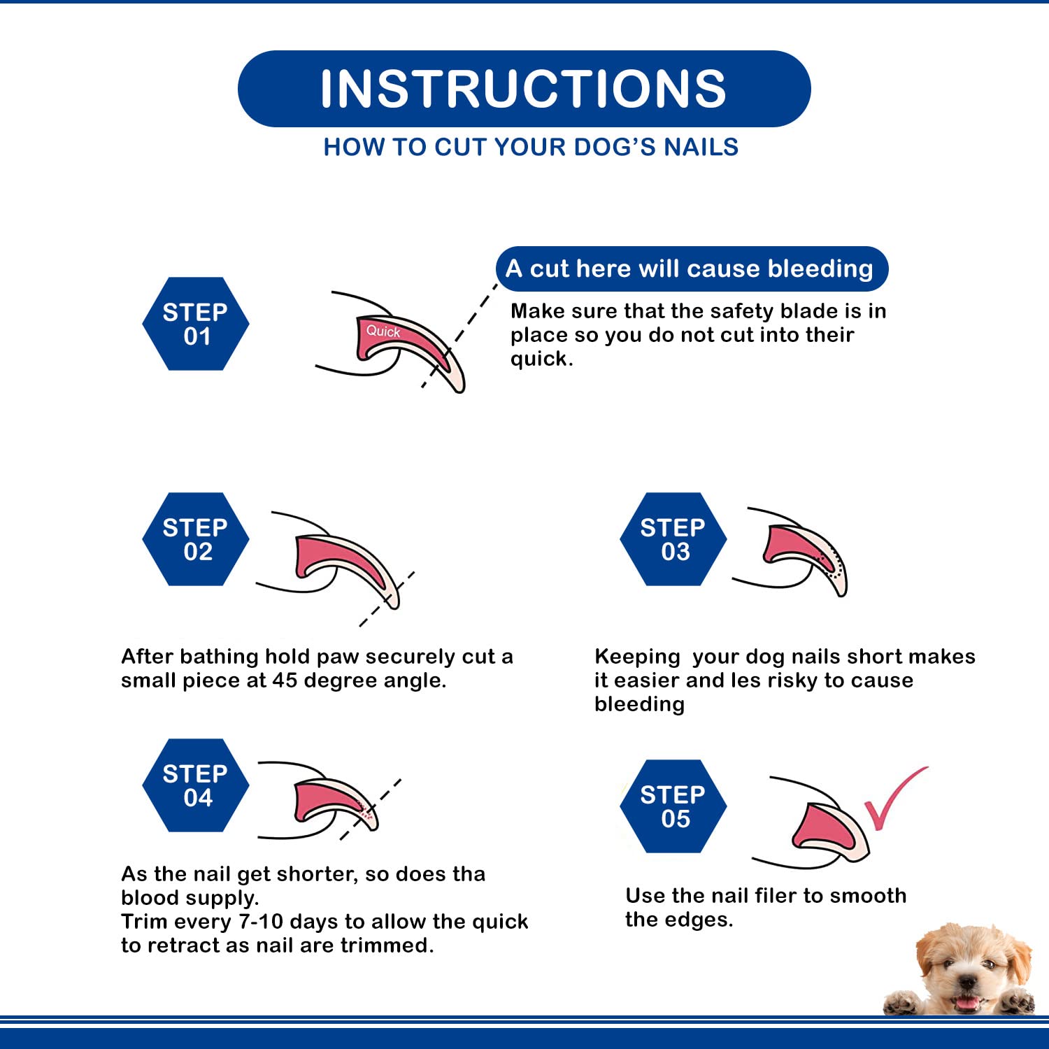 Candure Dog Nail Clippers and Trimmer with Safety Guard to Avoid Over-Cutting Toe Nails- Professional Grooming Razor Edge Blades Pet Nail Clipper with Free Nail File for Small Medium Large Breeds