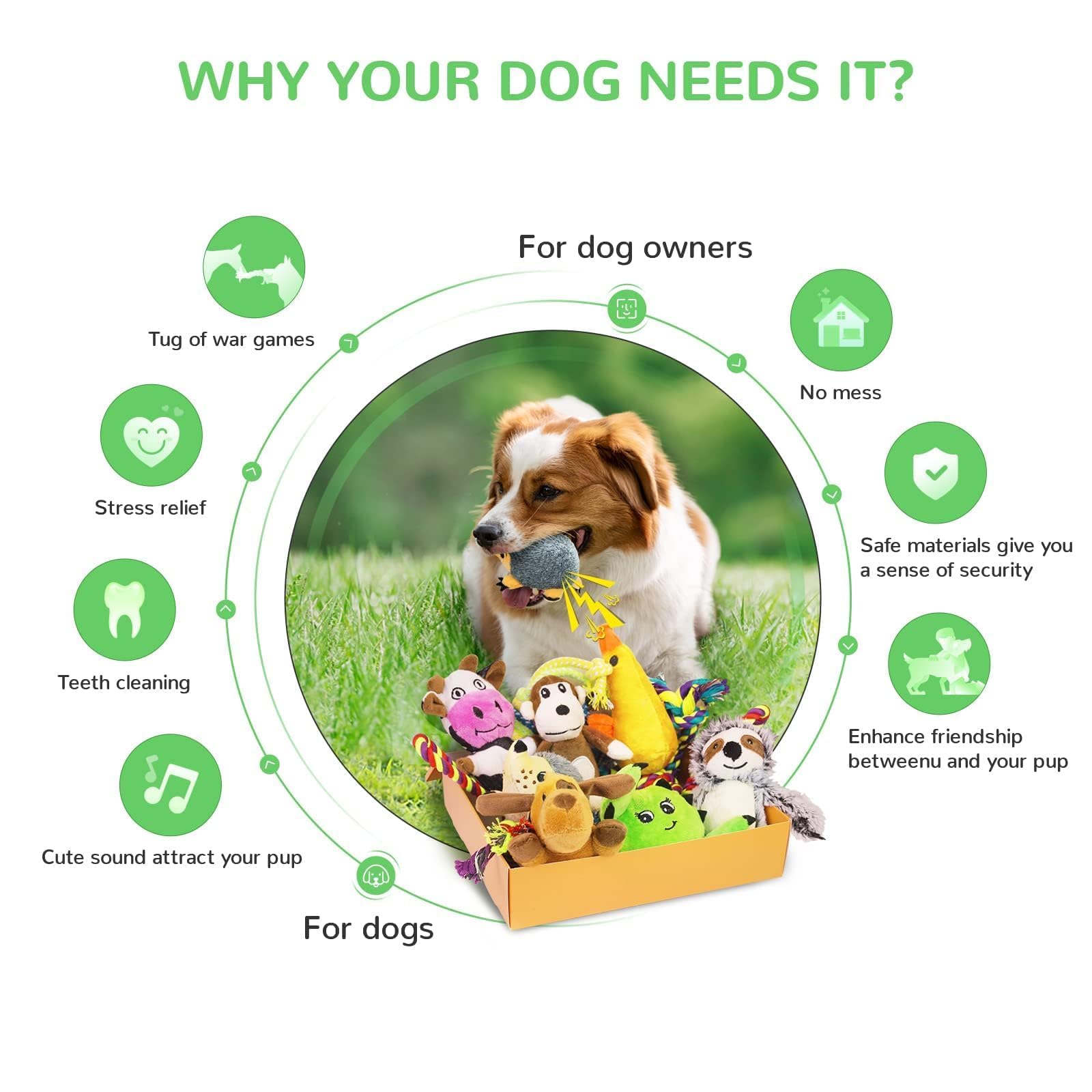 LEGEND SANDY Tough Dog Toys, Stuffed Chew Large Dog Toys to Keep Them Busy, Interactive Squeaky Tug of War Doggie Toy, Crinkle Blue Octopus