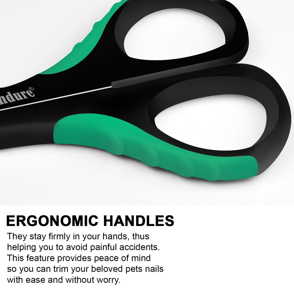 Candure Dog Nail Clippers and Trimmer with Safety Guard to Avoid Over-Cutting Toe Nails- Professional Grooming Razor Edge Blades Pet Nail Clipper with Free Nail File for Small Medium Large Breeds