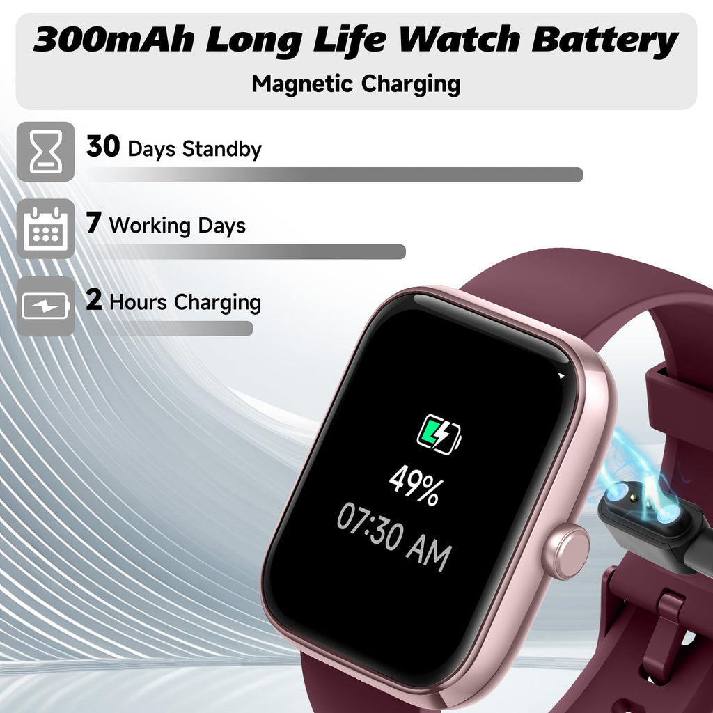 Smart Watch for Men Women with Bluetooth Call, Alexa Built-in, Heart Rate & Sleep Monitor, 1.83" DIY Dial Fitness Watch with 100+ Sport Modes, IP68 Waterproof, Compatible with Android iOS