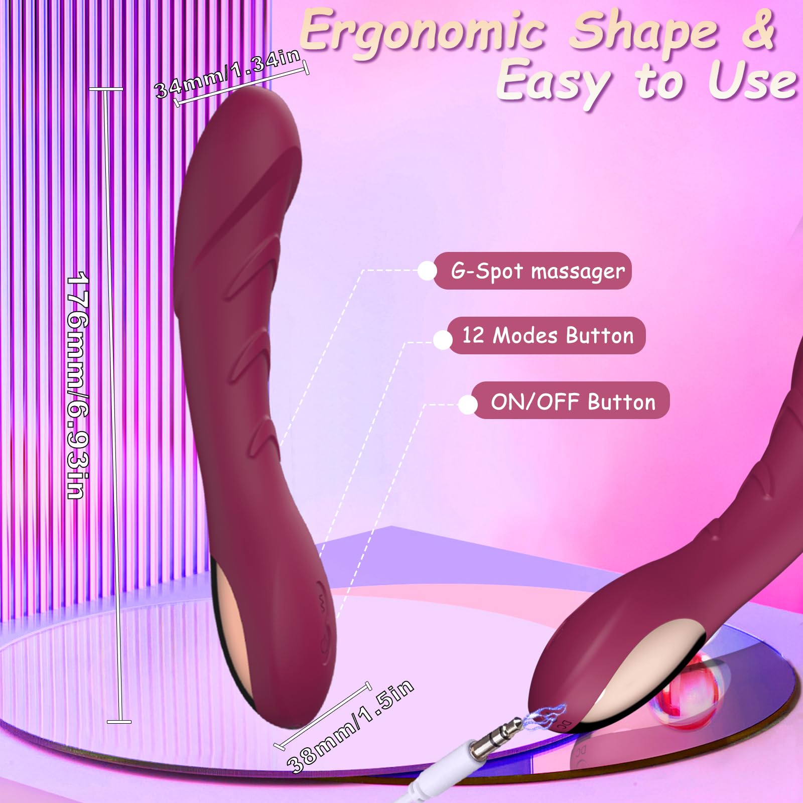 G-Spot Vibrator Sex Toys for Women, Realistic Dildo with 12 Powerful Modes,XOPLAY Clitoral Stimulation Anal Vibrator,Waterproof (IPX7) Rechargeable High-Frequency Silent Adult Toy Couples Sex Toy Game