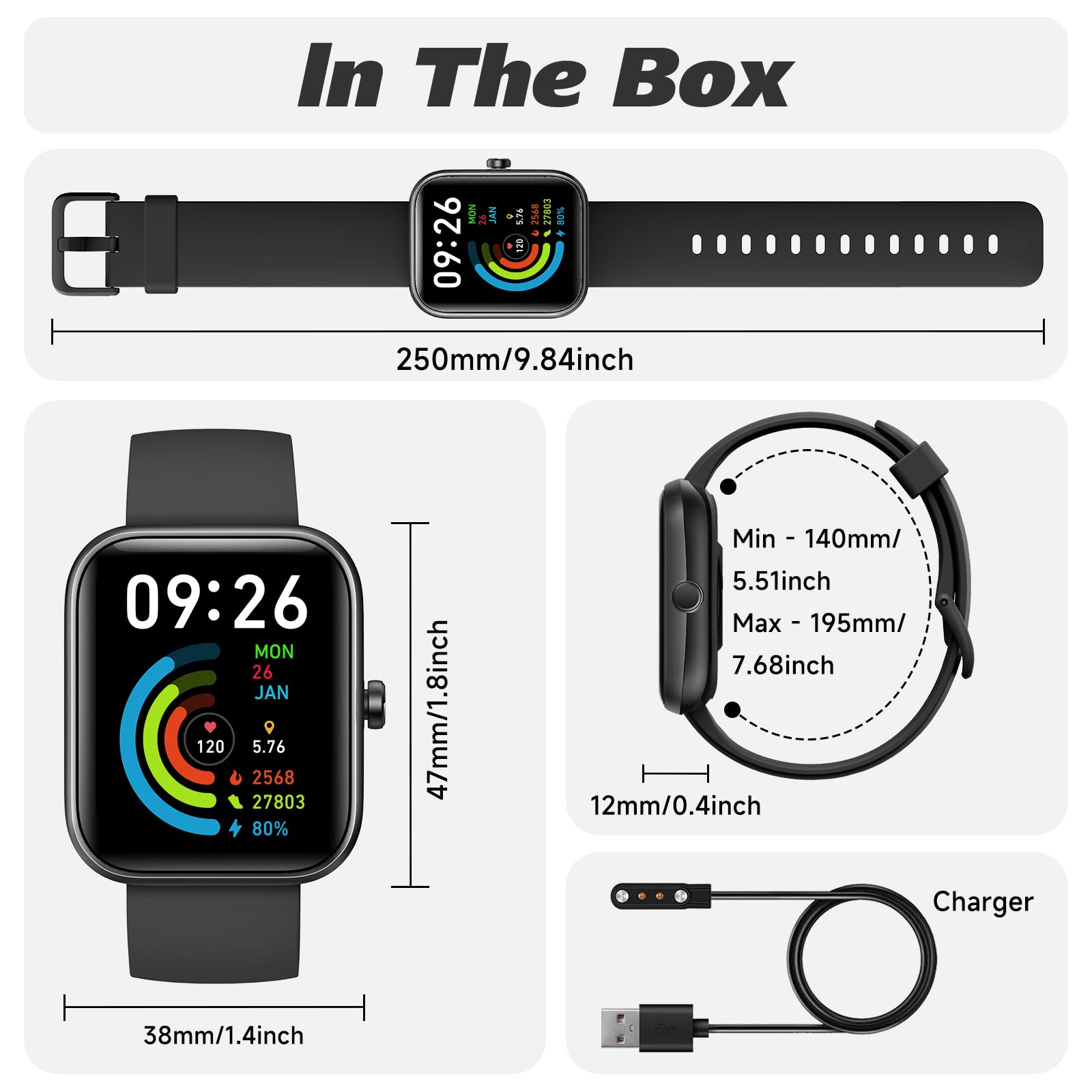 Smart Watch for Men Women with Bluetooth Call, Alexa Built-in, Heart Rate & Sleep Monitor, 1.83" DIY Dial Fitness Watch with 100+ Sport Modes, IP68 Waterproof, Compatible with Android iOS