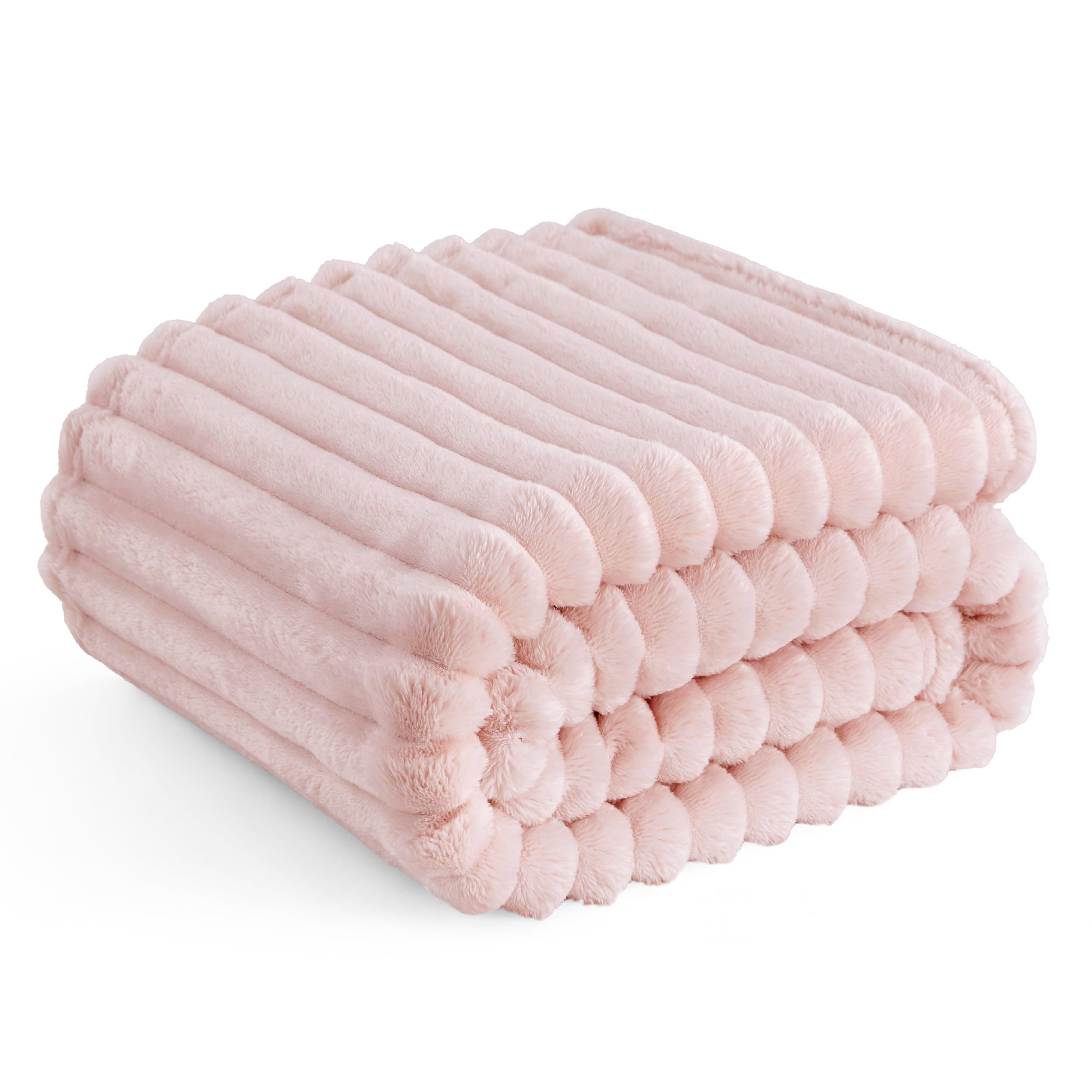 Bedsure Throw Blanket Living Room Home Decor- Gift for Mom Women Men, Soft Fluffy Fleece Cozy Fuzzy Plush Warm White Couch Bed Winter Blanket, Bedroom Christmas Decor Gifts for Him Her, 50x60