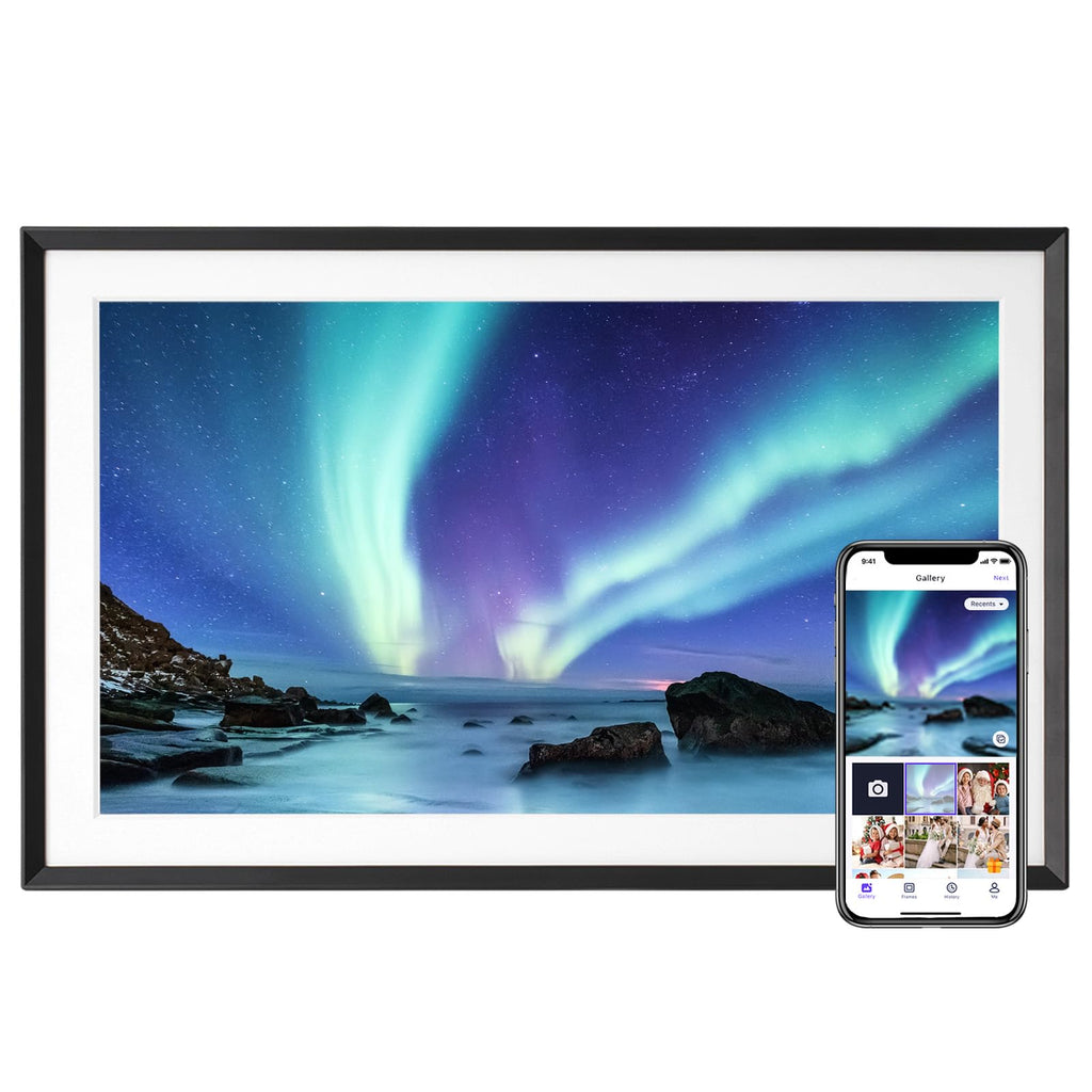 10.1'' Digital Picture Frame with 32GB Storage, WiFi Digital Photo Frame with 1280x800 IPS Touch Screen, Share Photos/Videos and Send Best Wishes via Free App