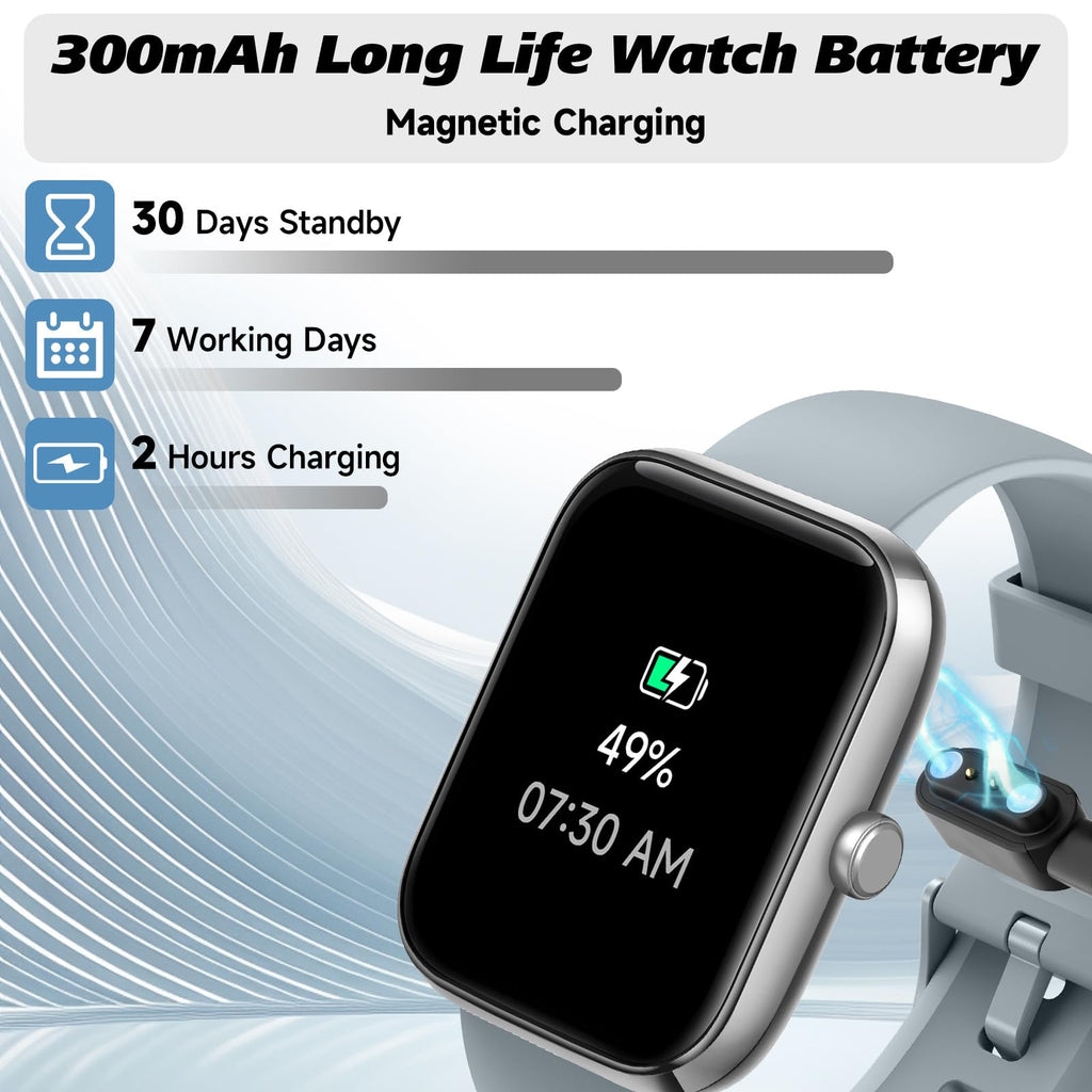 Smart Watch for Men Women with Bluetooth Call, Alexa Built-in, Heart Rate & Sleep Monitor, 1.83" DIY Dial Fitness Watch with 100+ Sport Modes, IP68 Waterproof, Compatible with Android iOS