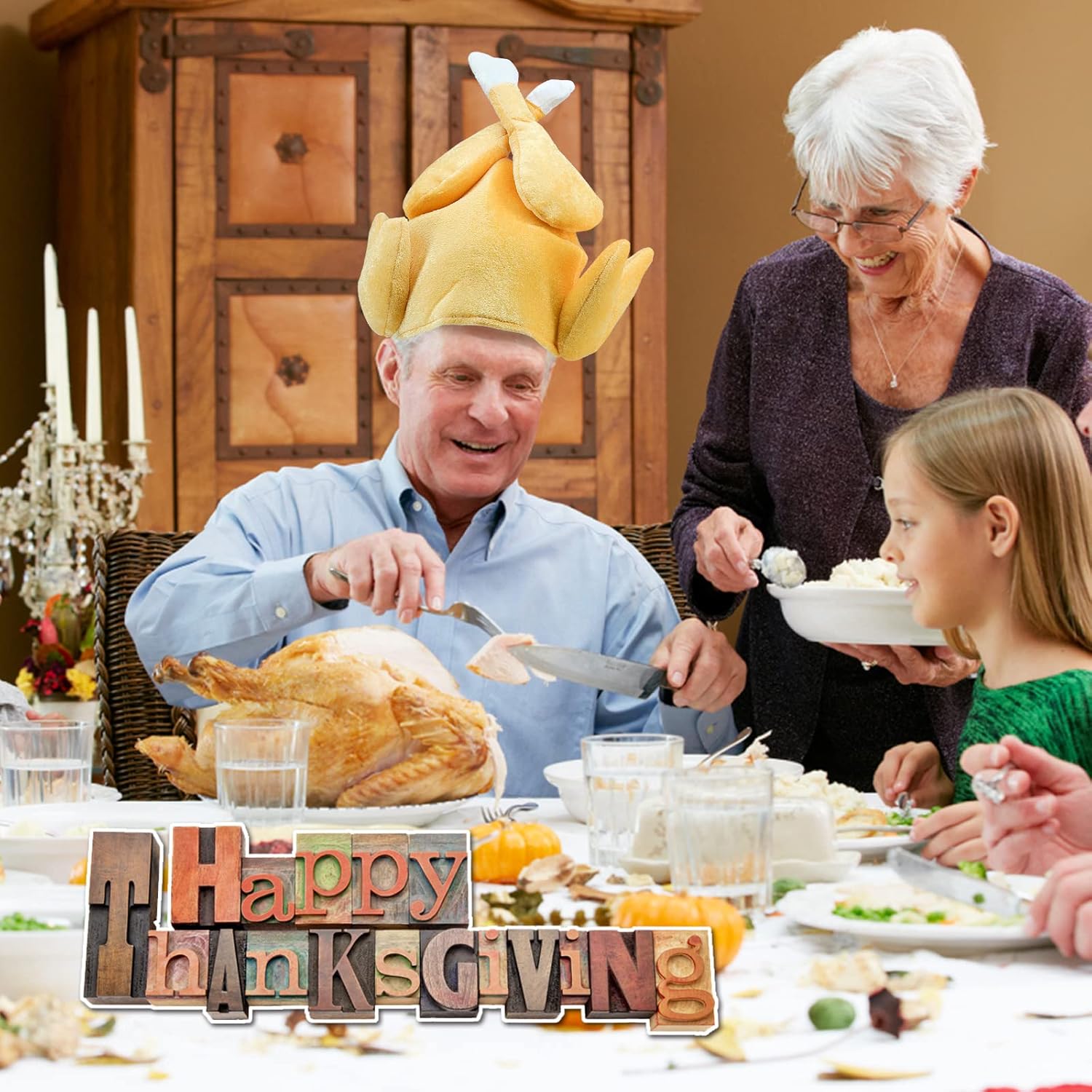 funny hat Roasted Turkey Hats Funny Thanksgiving Party Accessories for Women Men Kids