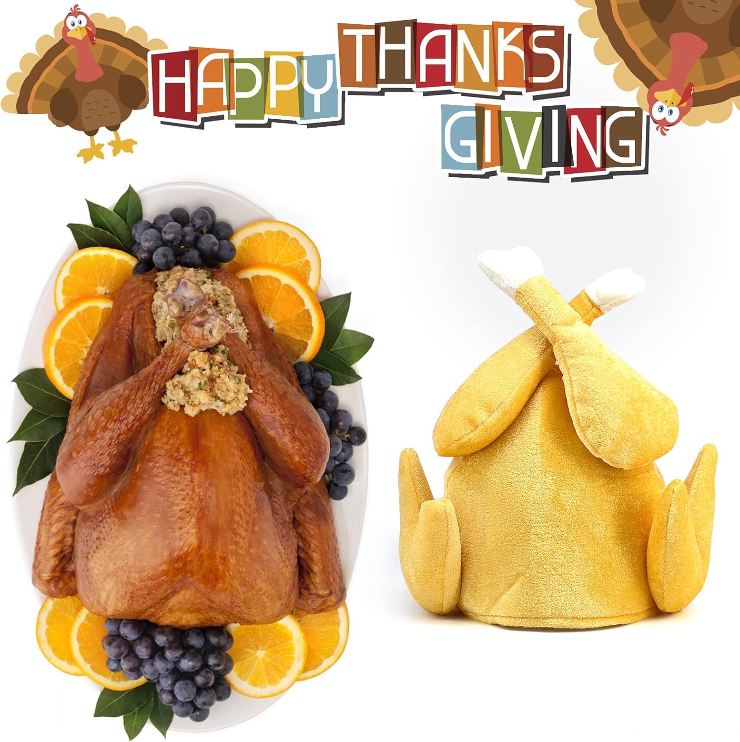 funny hat Roasted Turkey Hats Funny Thanksgiving Party Accessories for Women Men Kids