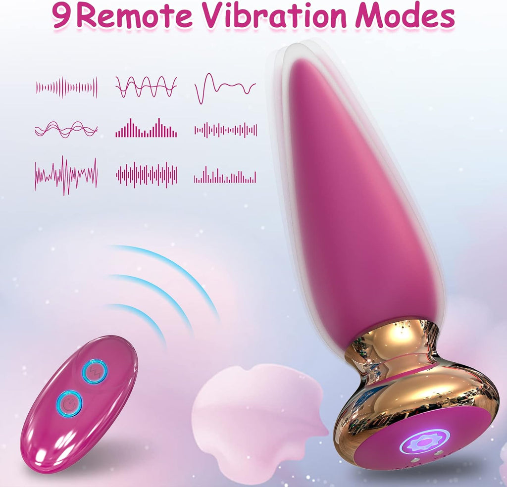 App & Remote Control Anal Butt Vibrator Prostate Massager, 9 Classic Vibrating Modes G-Spot Vibrator Rechargeable APP Control Anal Plug Vibrator Adult Sex Toys for Men & Couple